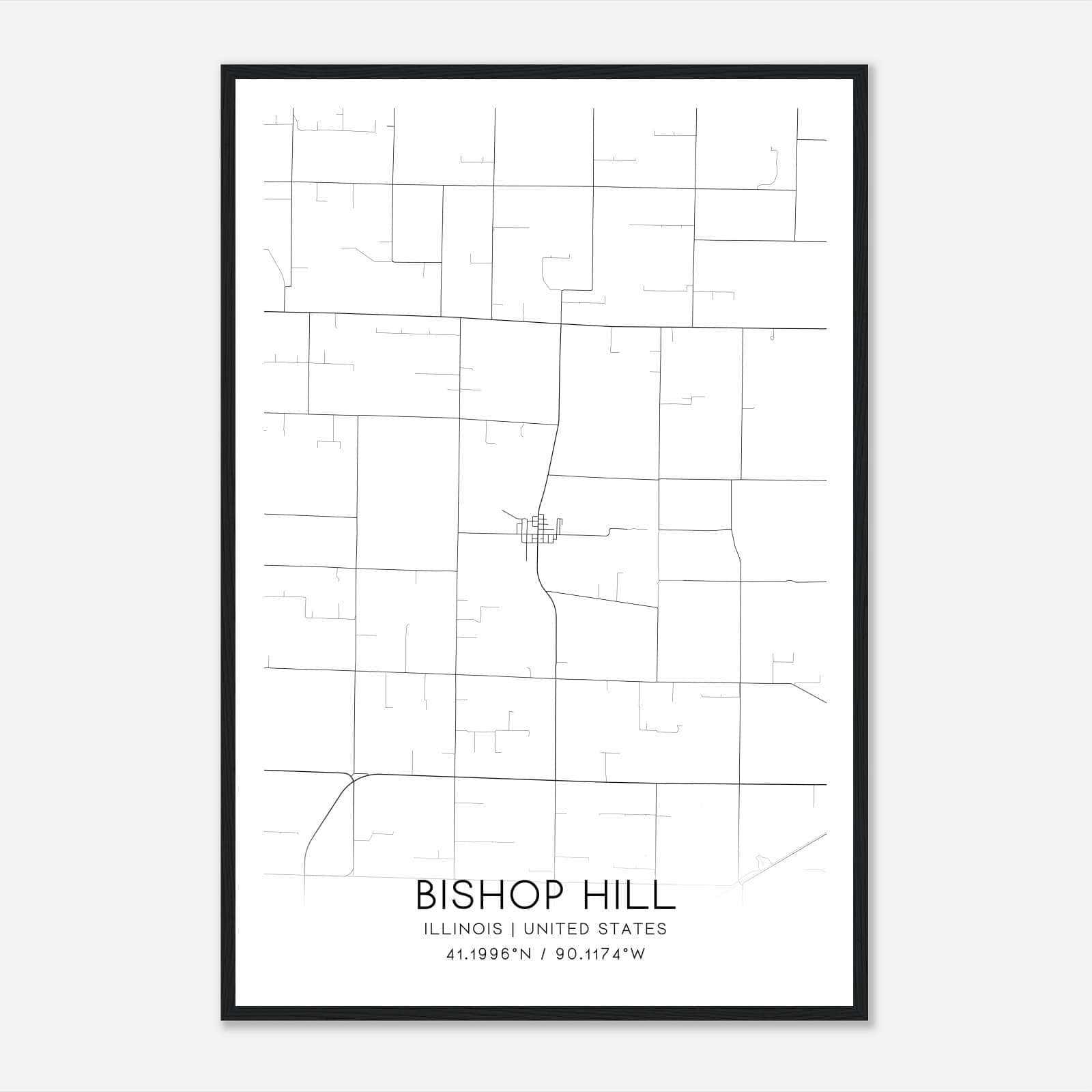 Bishop Hill Illinois Map Poster, Modern Home Decor Wall Art Print Bishop Hill Illinois Map Poster, Modern Home Decor Wall Art Print