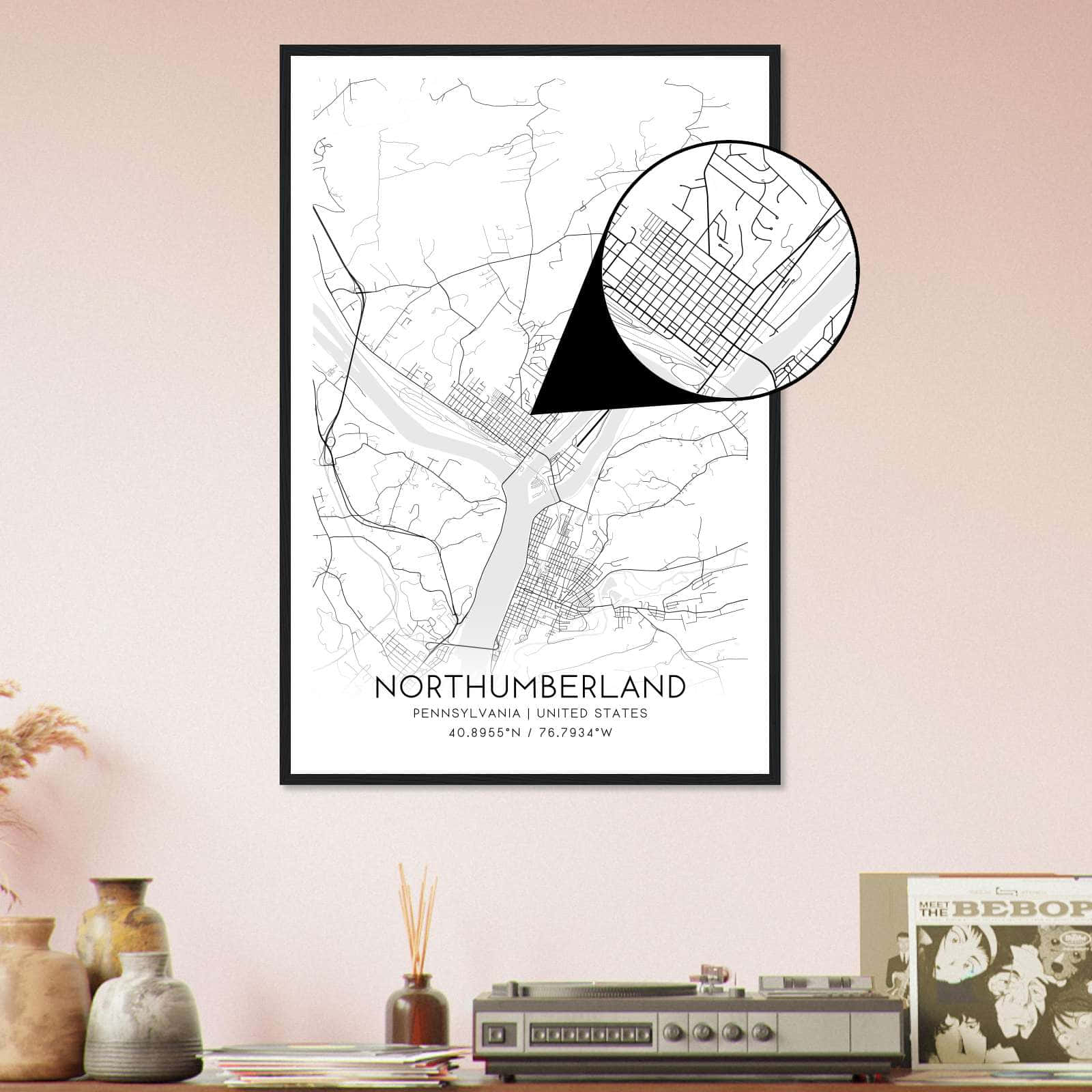 Deerfield Kansas Map Poster, Modern Home Decor Wall Art Print (Copy)