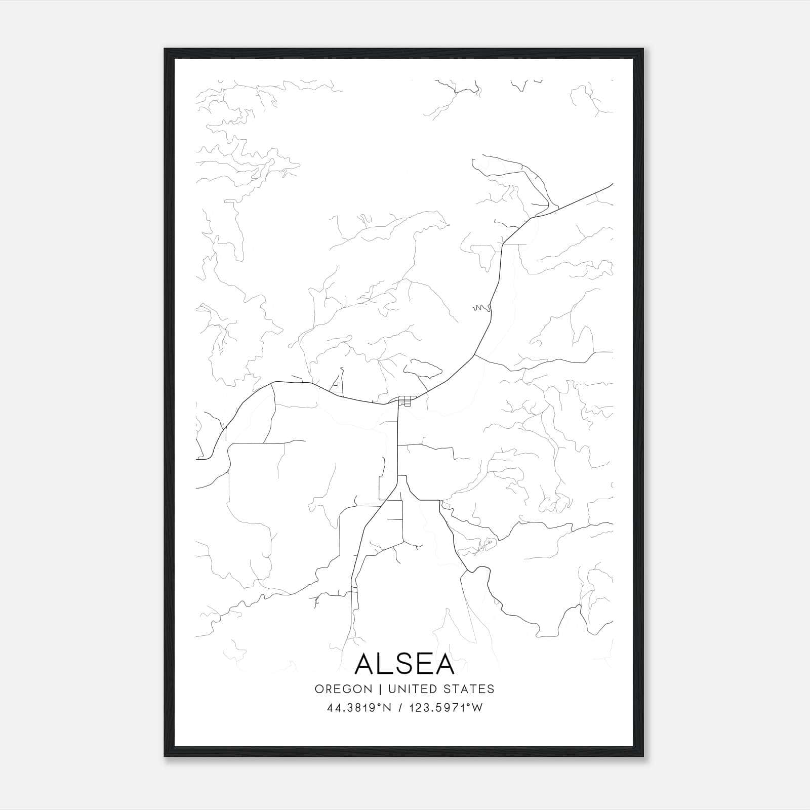 Alsea Oregon Map Poster, Modern Home Decor Wall Art Print Alsea Oregon Map Poster, Modern Home Decor Wall Art Print