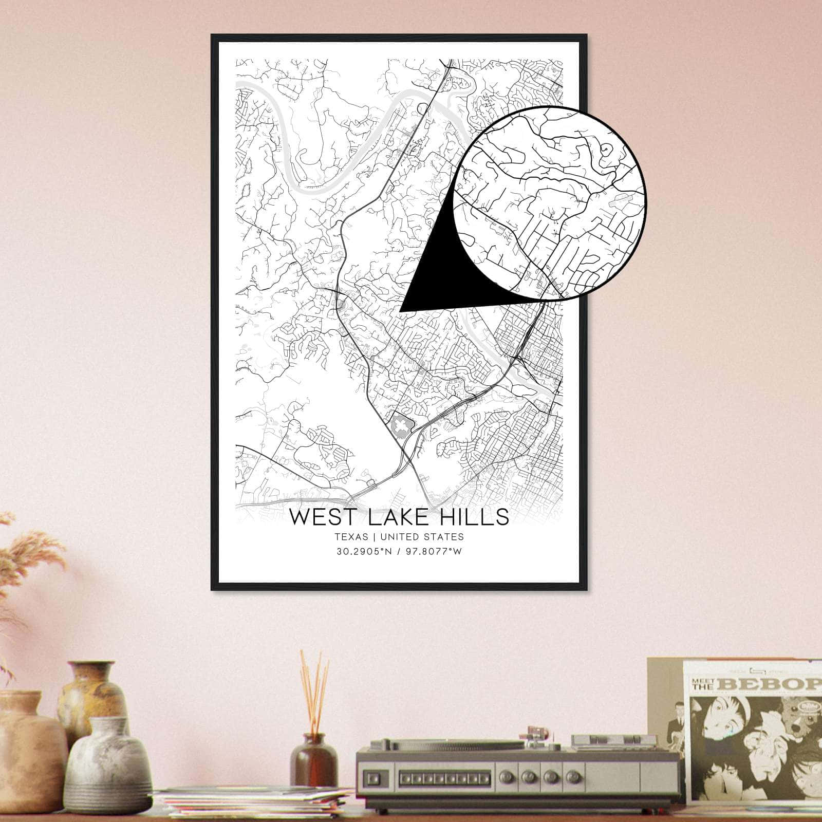 Deerfield Kansas Map Poster, Modern Home Decor Wall Art Print (Copy)