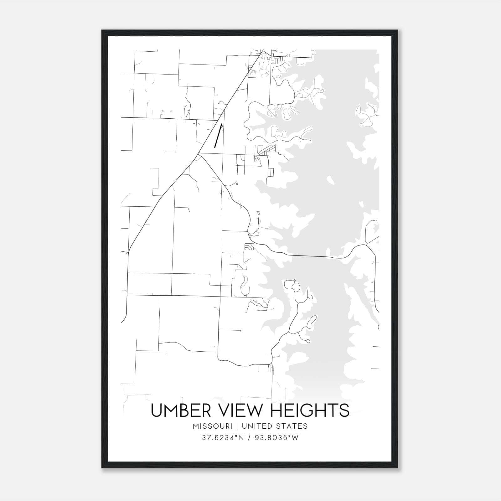 Umber View Heights Missouri Map Poster, Modern Home Decor Wall Art Print Umber View Heights Missouri Map Poster, Modern Home Decor Wall Art Print