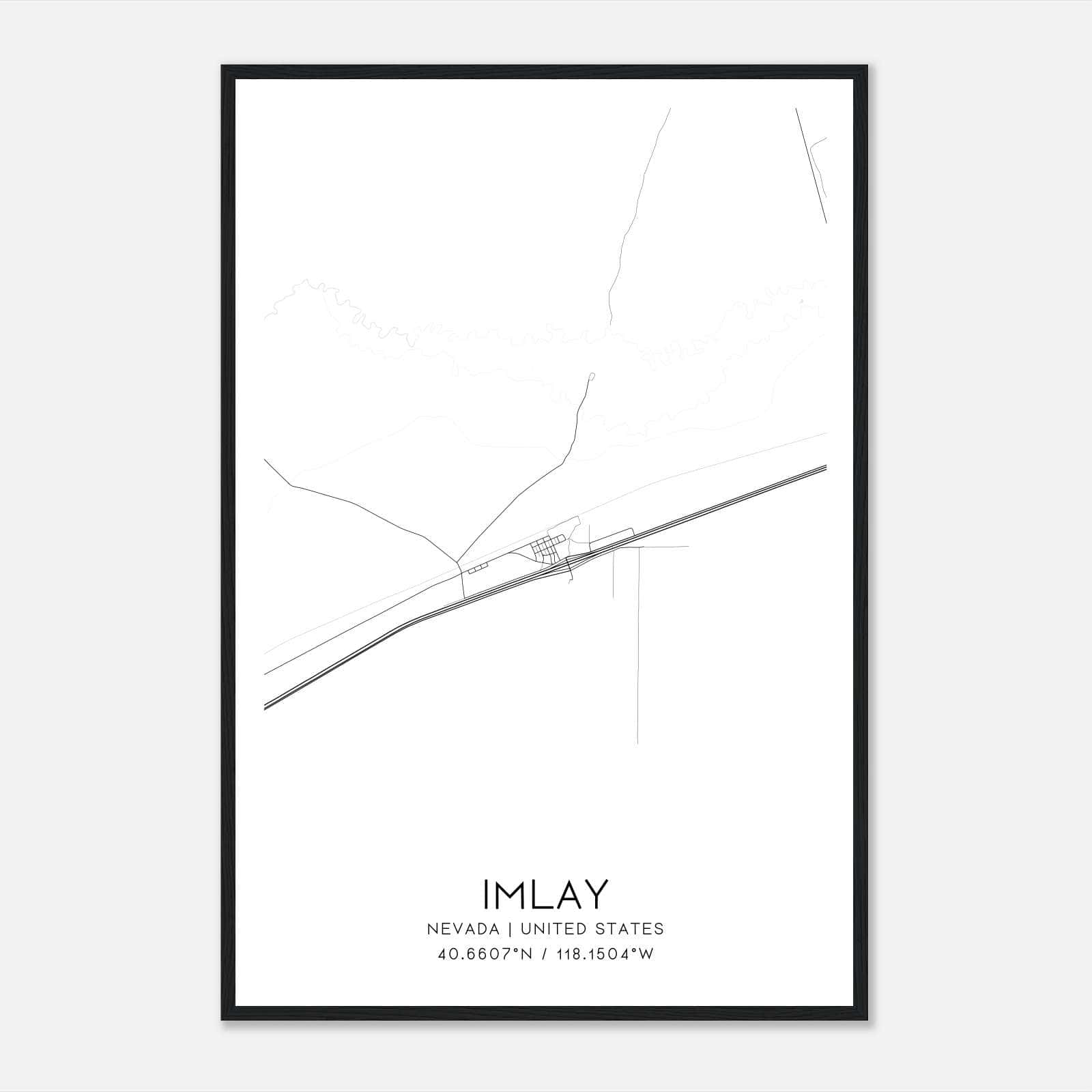 Imlay Nevada Map Poster, Modern Home Decor Wall Art Print Imlay Nevada Map Poster, Modern Home Decor Wall Art Print