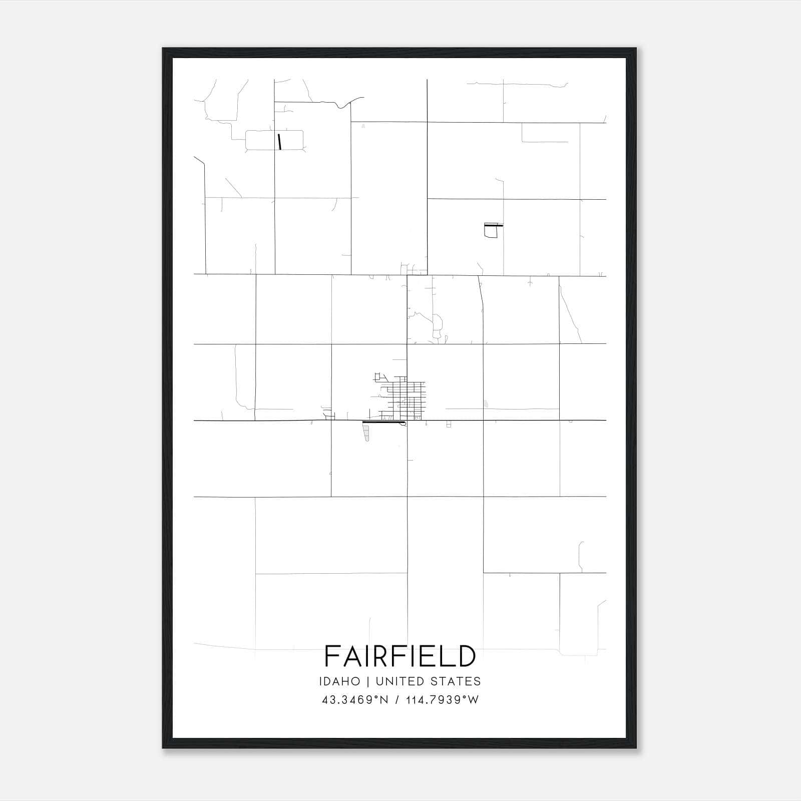 Fairfield Idaho Map Poster, Modern Home Decor Wall Art Print Fairfield Idaho Map Poster, Modern Home Decor Wall Art Print