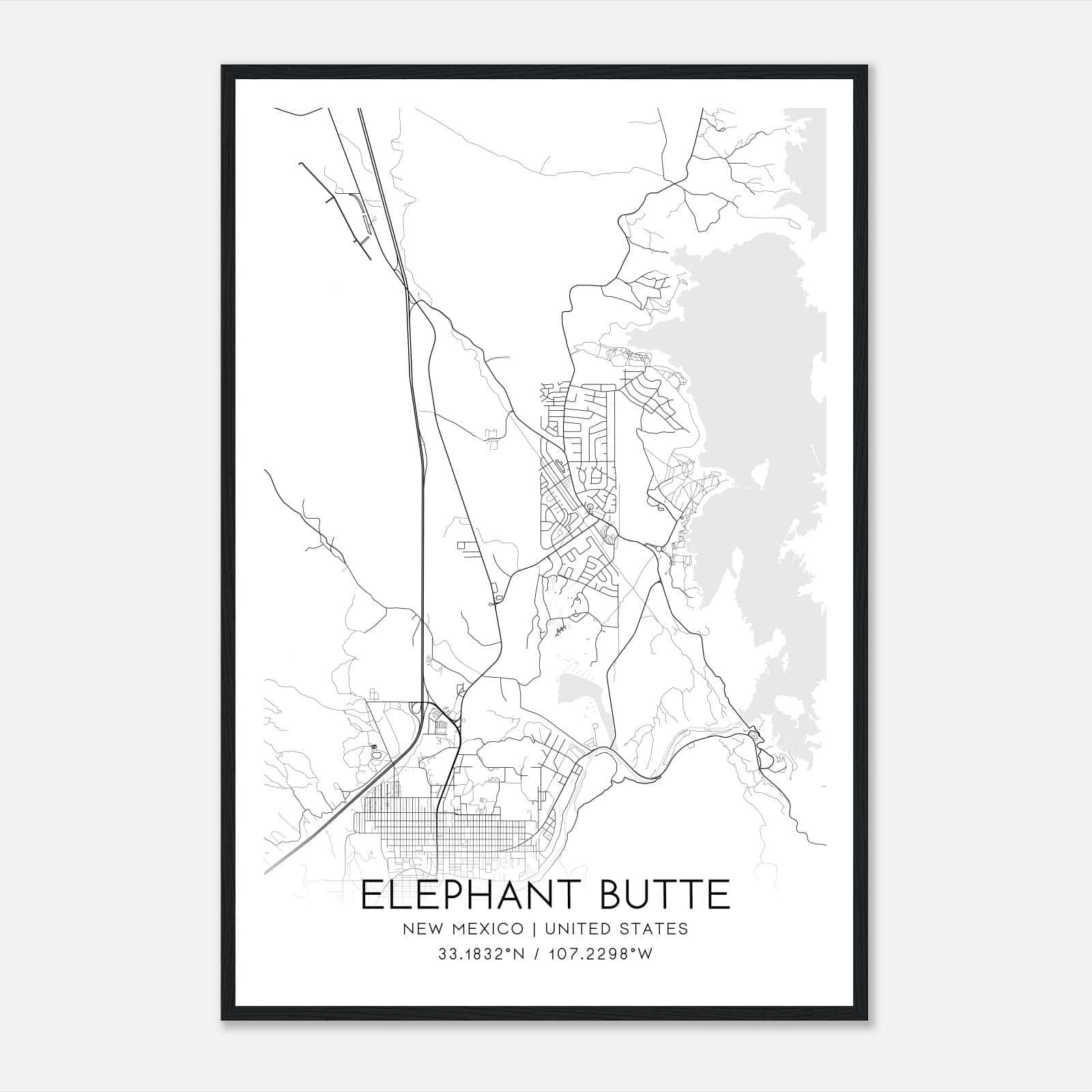 Elephant Butte New Mexico Map Poster, Modern Home Decor Wall Art Print Elephant Butte New Mexico Map Poster, Modern Home Decor Wall Art Print