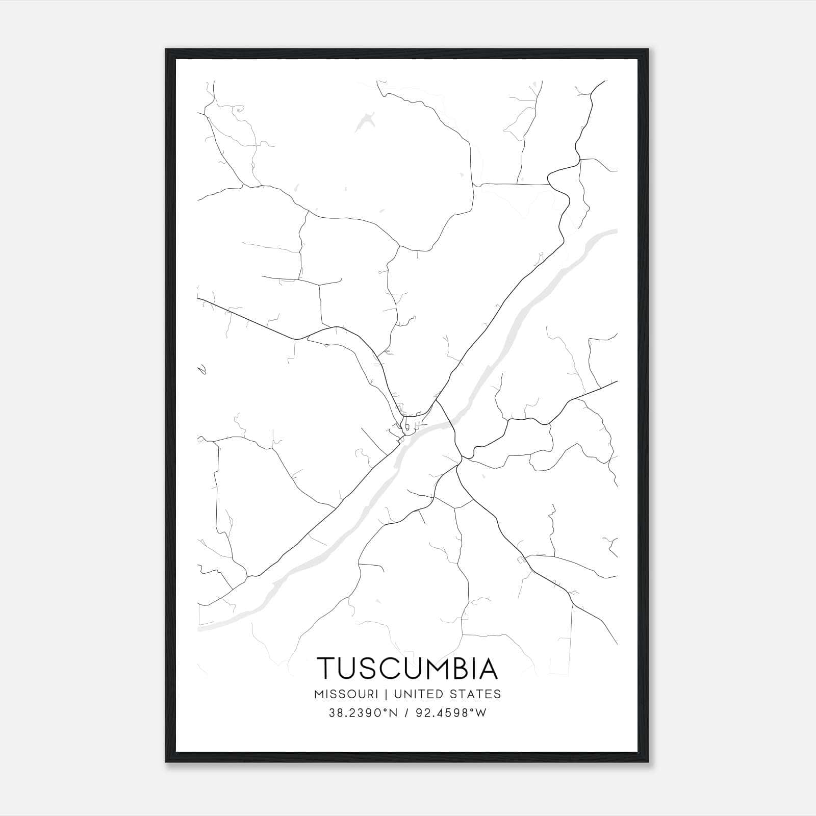 Tuscumbia Missouri Map Poster, Modern Home Decor Wall Art Print Tuscumbia Missouri Map Poster, Modern Home Decor Wall Art Print