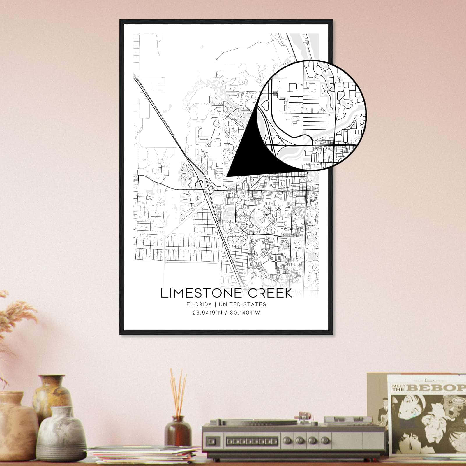 Deerfield Kansas Map Poster, Modern Home Decor Wall Art Print (Copy)