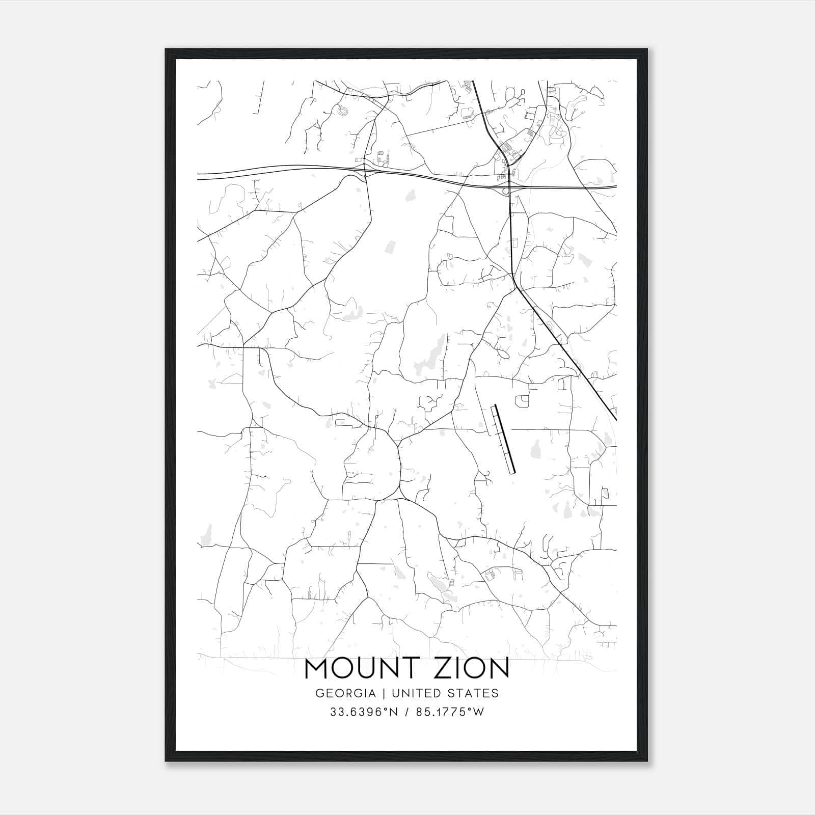 Mount Zion Georgia Map Poster, Modern Home Decor Wall Art Print Mount Zion Georgia Map Poster, Modern Home Decor Wall Art Print