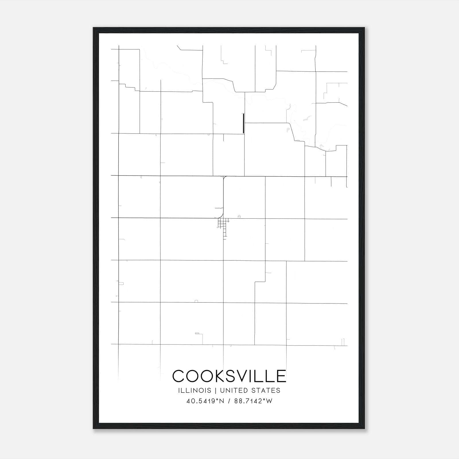 Cooksville Illinois Map Poster, Modern Home Decor Wall Art Print Cooksville Illinois Map Poster, Modern Home Decor Wall Art Print