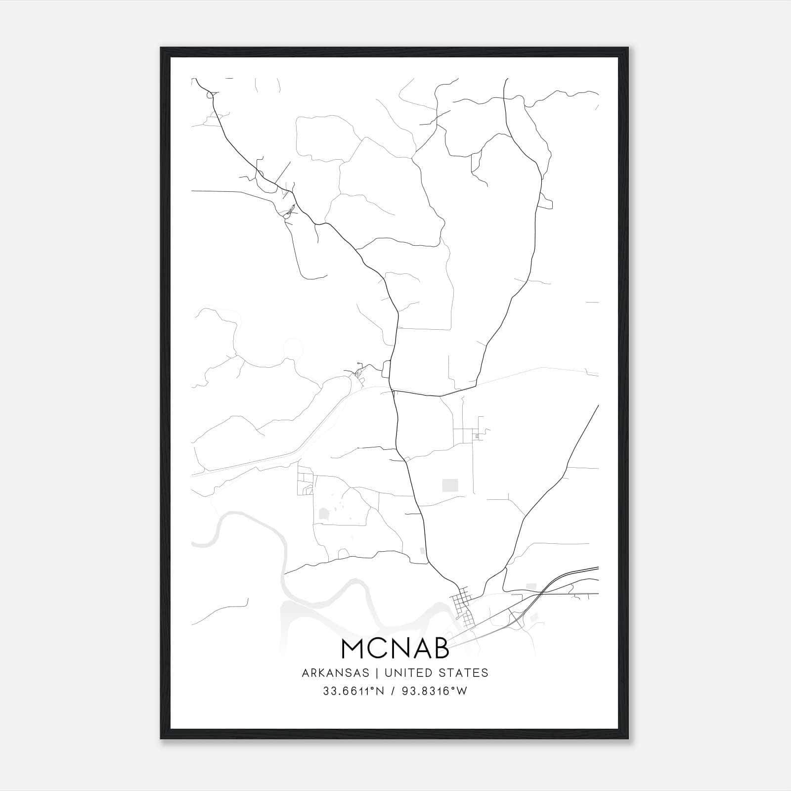 Mcnab Arkansas Map Poster, Modern Home Decor Wall Art Print Mcnab Arkansas Map Poster, Modern Home Decor Wall Art Print
