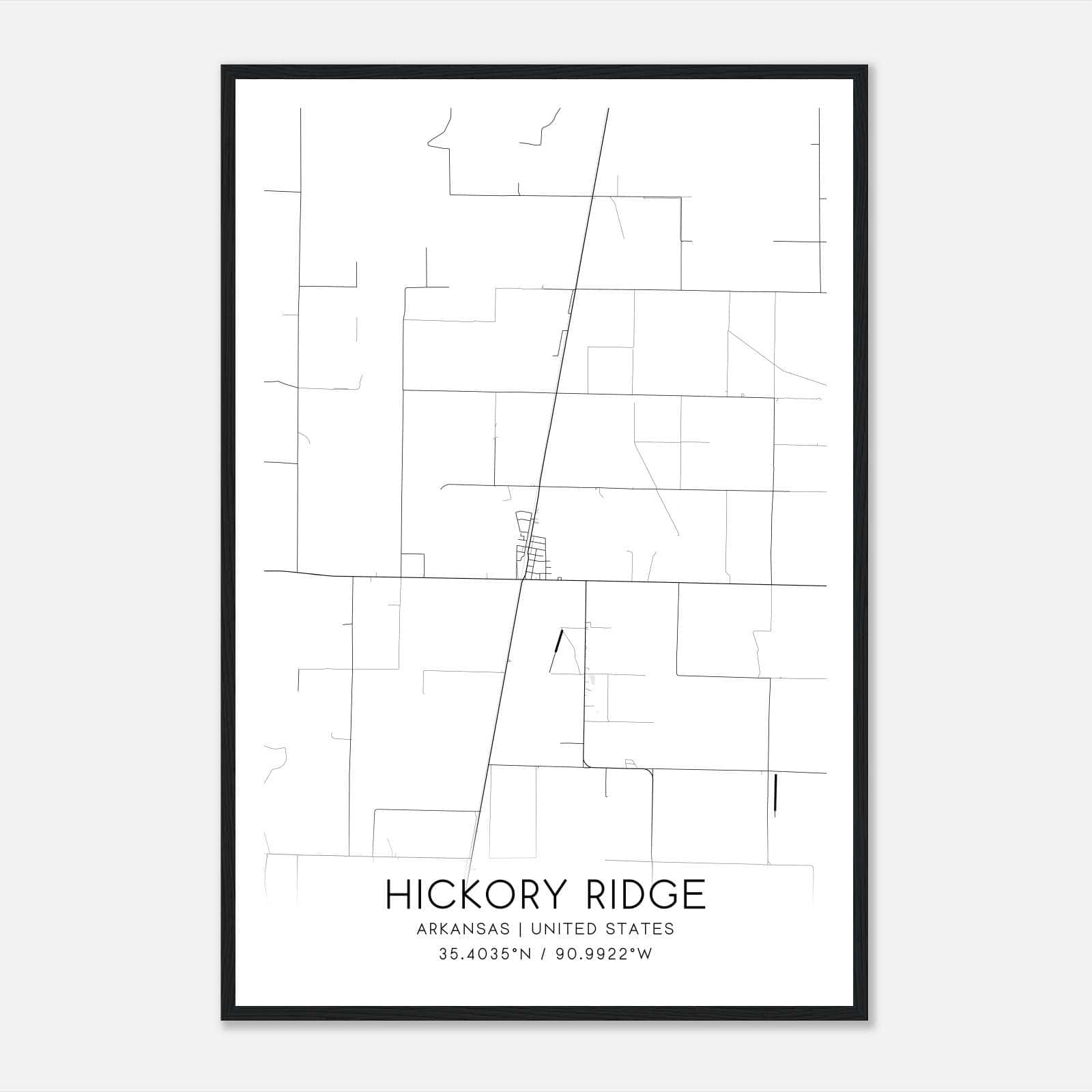 Hickory Ridge Arkansas Map Poster, Modern Home Decor Wall Art Print Hickory Ridge Arkansas Map Poster, Modern Home Decor Wall Art Print