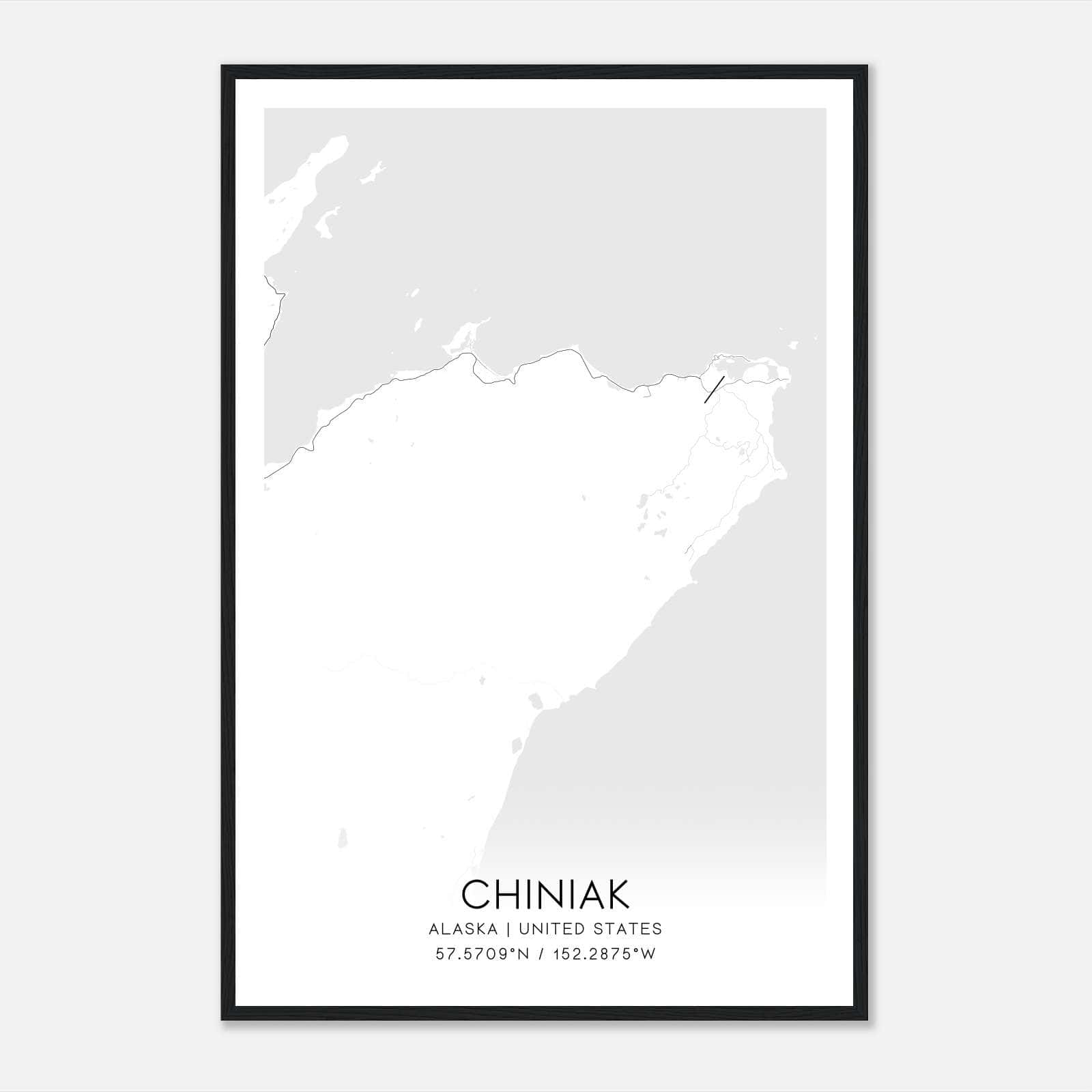Chiniak Alaska Map Poster, Modern Home Decor Wall Art Print Chiniak Alaska Map Poster, Modern Home Decor Wall Art Print