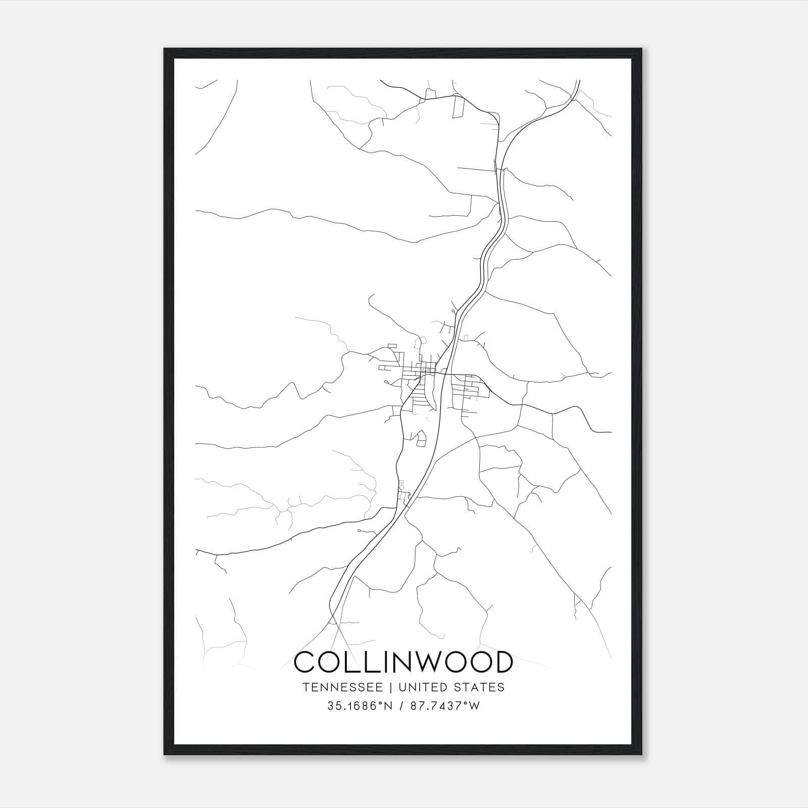 Collinwood Tennessee Map Poster, Modern Home Decor Wall Art Print Collinwood Tennessee Map Poster, Modern Home Decor Wall Art Print