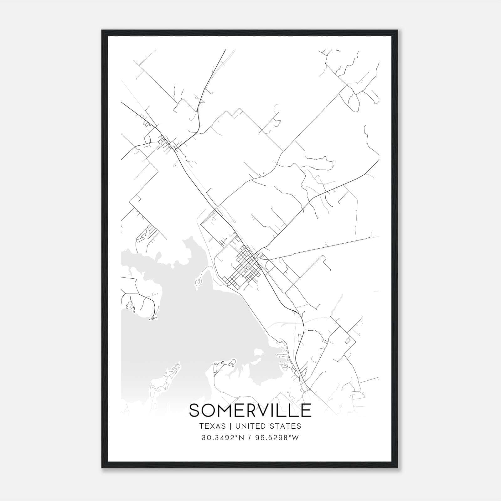 Somerville Texas Map Poster, Modern Home Decor Wall Art Print Somerville Texas Map Poster, Modern Home Decor Wall Art Print