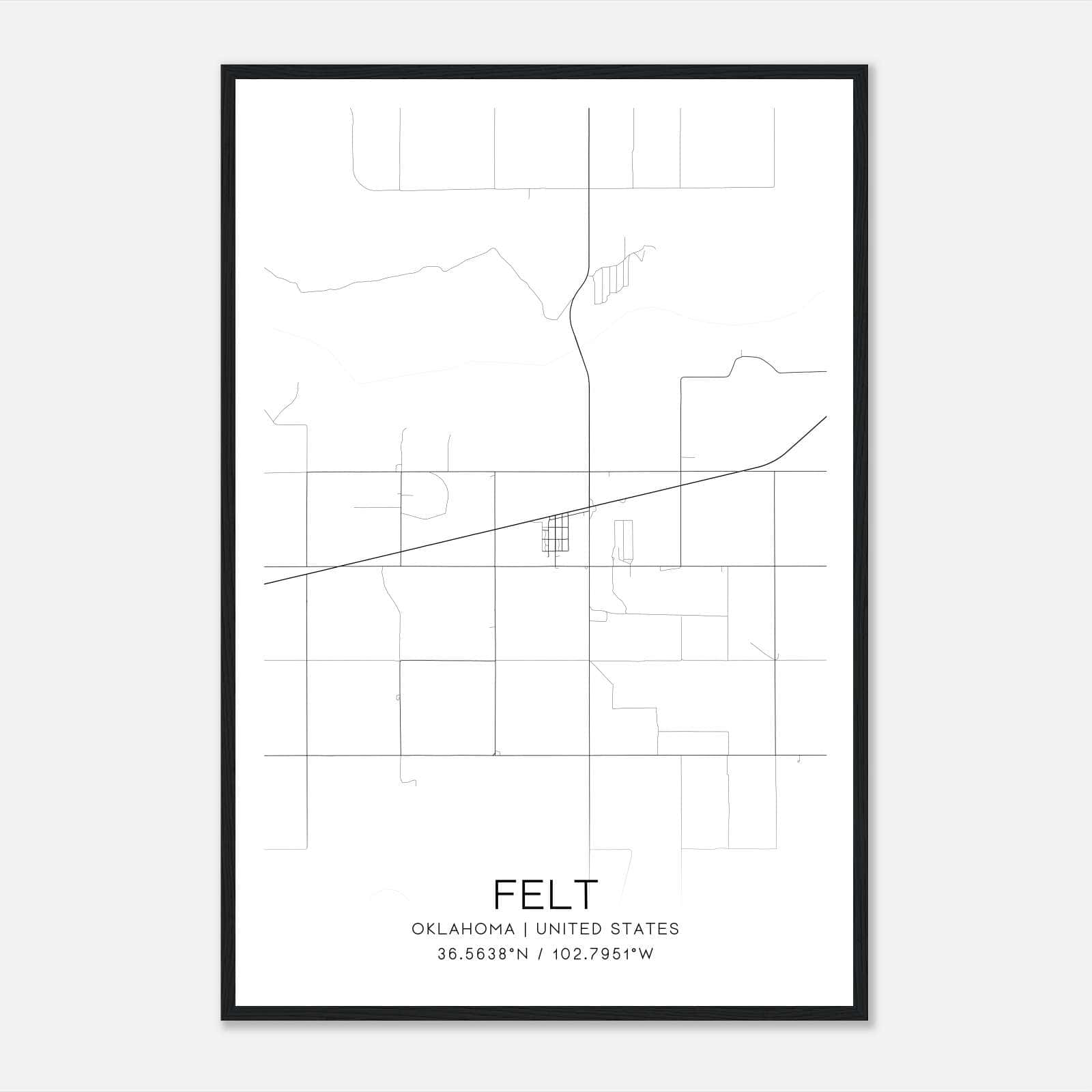 Felt Oklahoma Map Poster, Modern Home Decor Wall Art Print Felt Oklahoma Map Poster, Modern Home Decor Wall Art Print