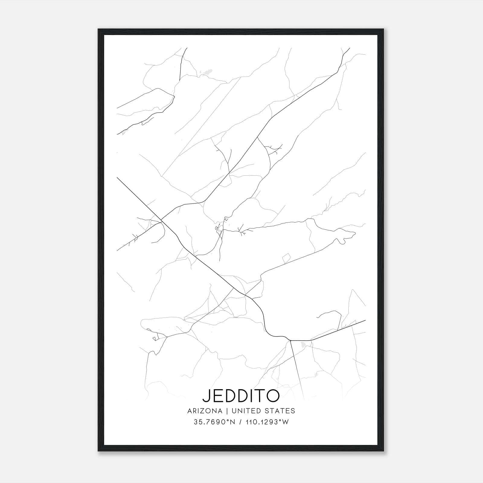 Jeddito Arizona Map Poster, Modern Home Decor Wall Art Print Jeddito Arizona Map Poster, Modern Home Decor Wall Art Print