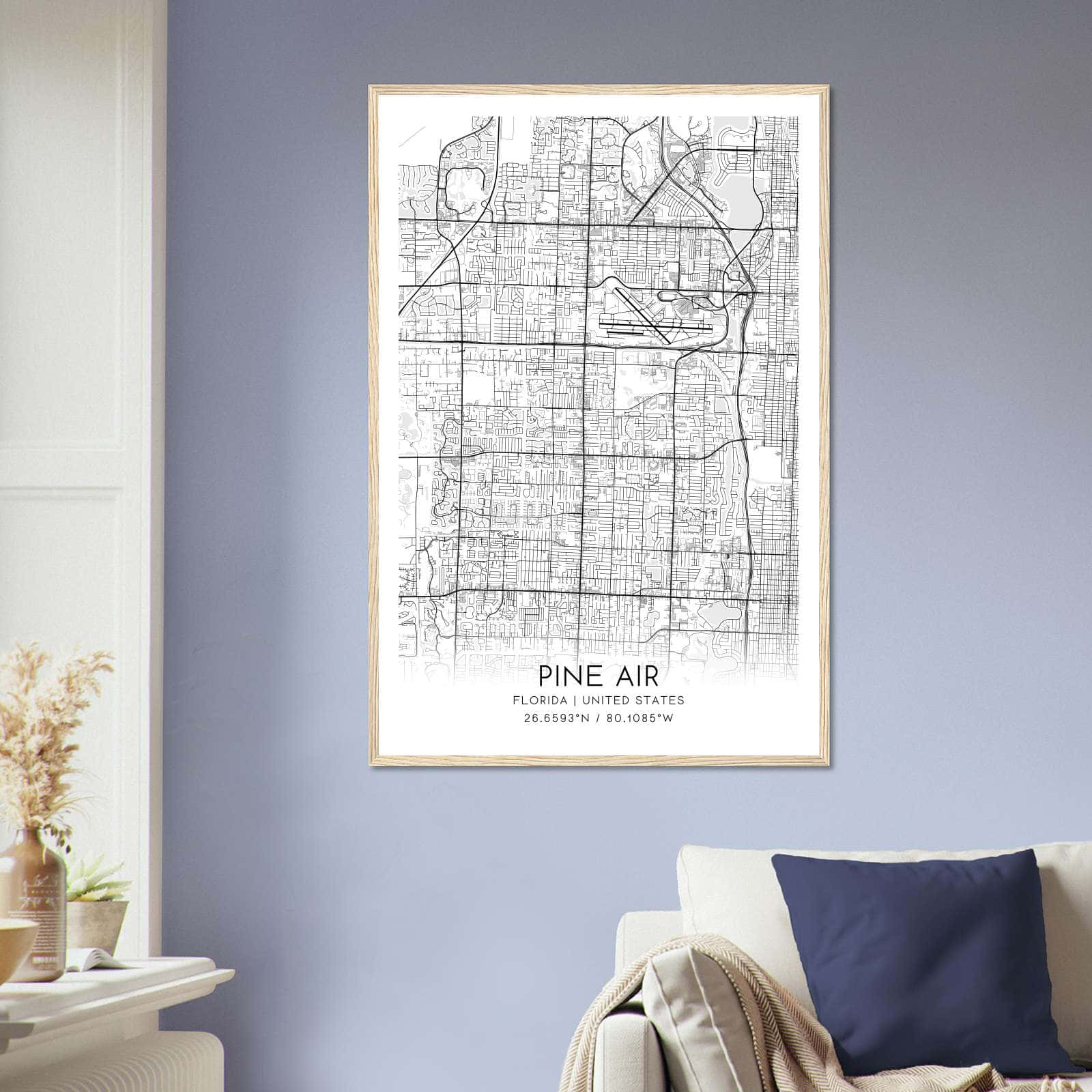 Deerfield Kansas Map Poster, Modern Home Decor Wall Art Print (Copy)
