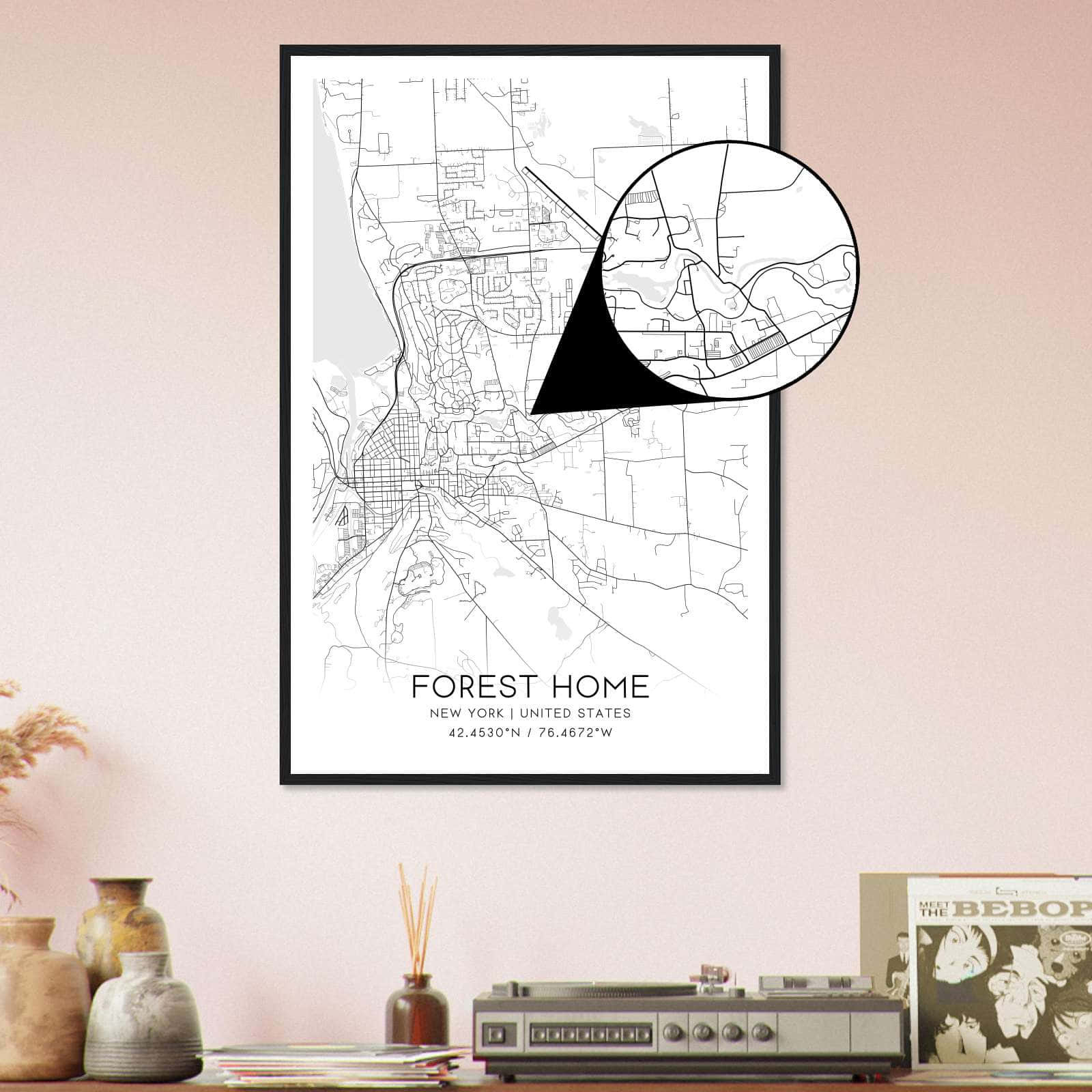 Deerfield Kansas Map Poster, Modern Home Decor Wall Art Print (Copy)