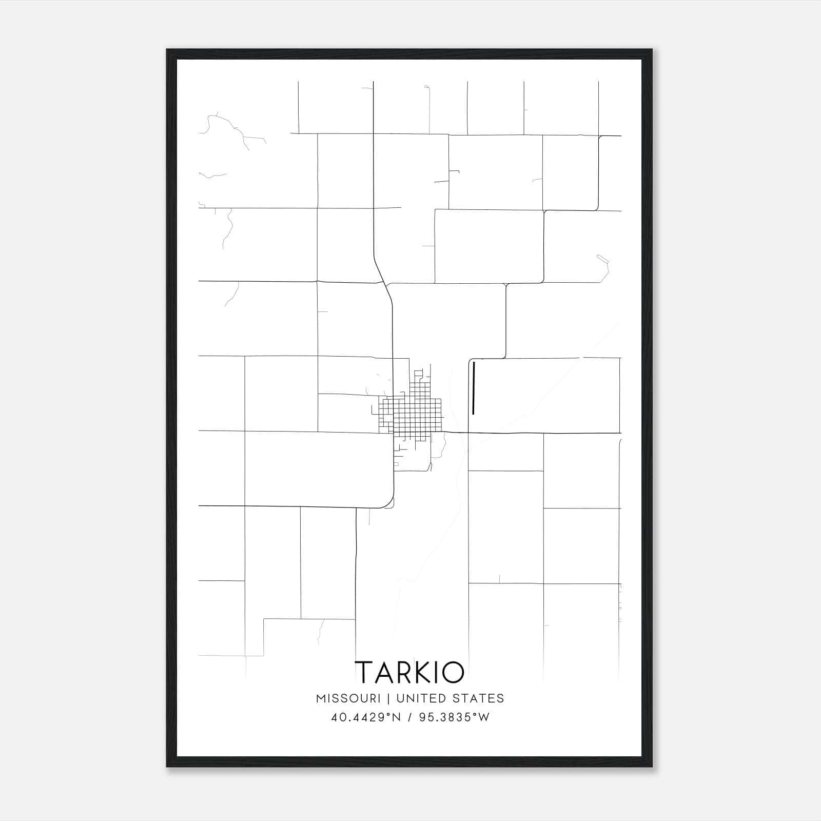 Tarkio Missouri Map Poster, Modern Home Decor Wall Art Print Tarkio Missouri Map Poster, Modern Home Decor Wall Art Print