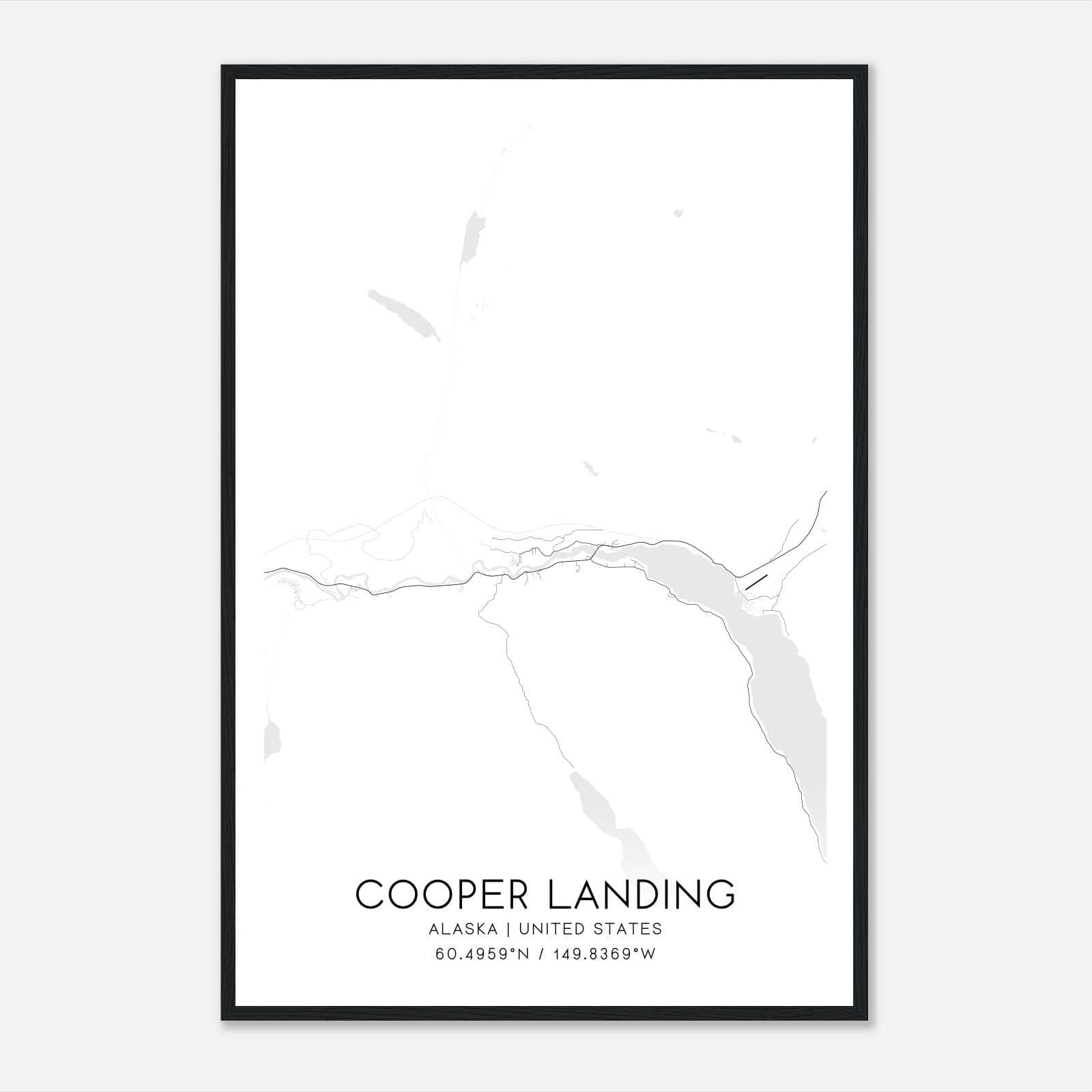 Cooper Landing Alaska Map Poster, Modern Home Decor Wall Art Print Cooper Landing Alaska Map Poster, Modern Home Decor Wall Art Print