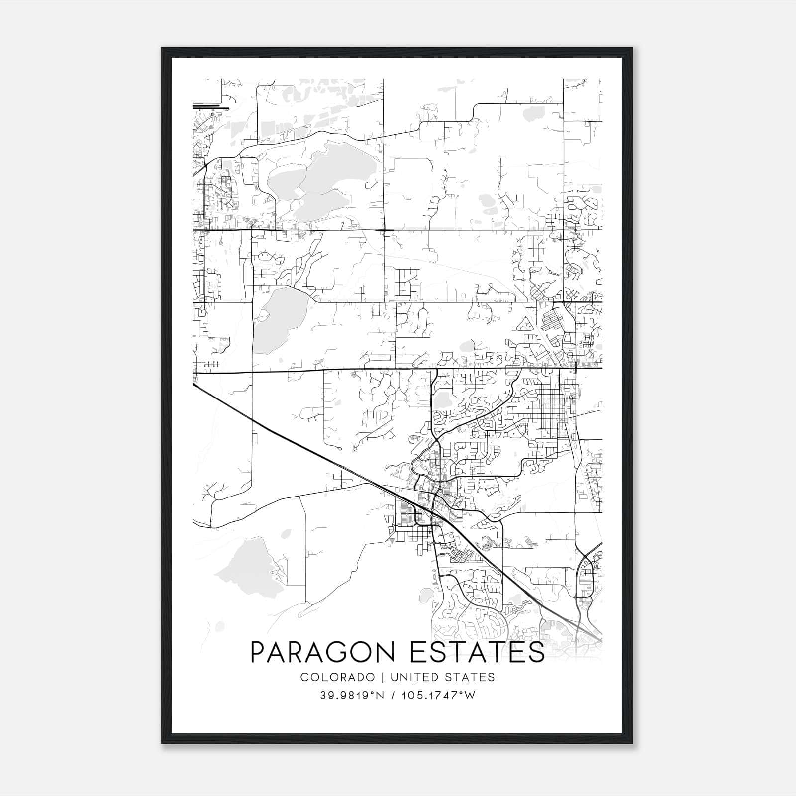 Paragon Estates Colorado Map Poster, Modern Home Decor Wall Art Print Paragon Estates Colorado Map Poster, Modern Home Decor Wall Art Print