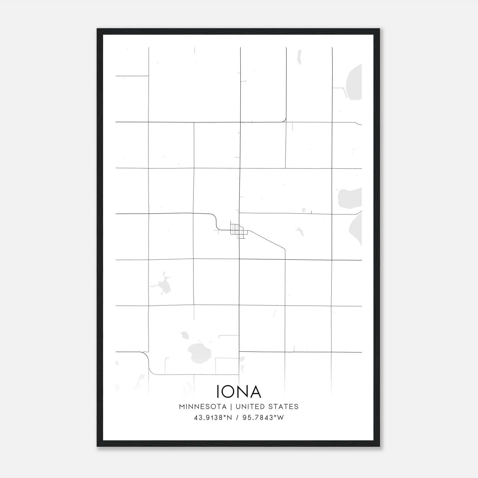 Iona Minnesota Map Poster, Modern Home Decor Wall Art Print Iona Minnesota Map Poster, Modern Home Decor Wall Art Print