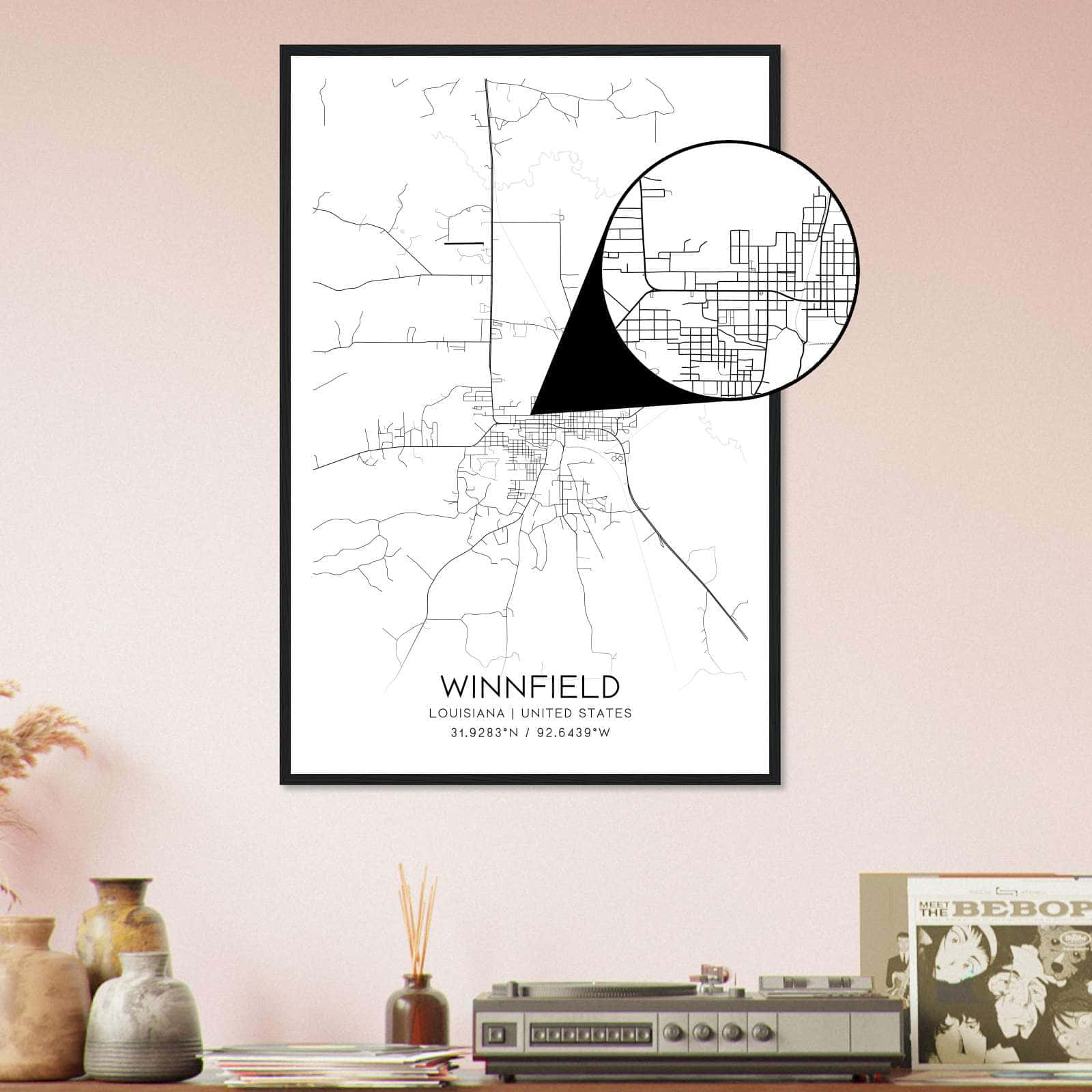 Deerfield Kansas Map Poster, Modern Home Decor Wall Art Print (Copy)