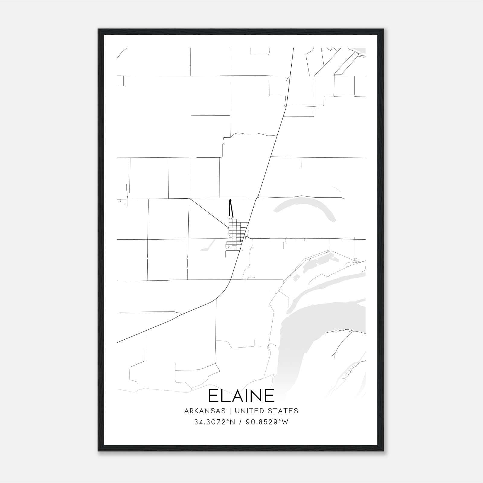 Elaine Arkansas Map Poster, Modern Home Decor Wall Art Print Elaine Arkansas Map Poster, Modern Home Decor Wall Art Print