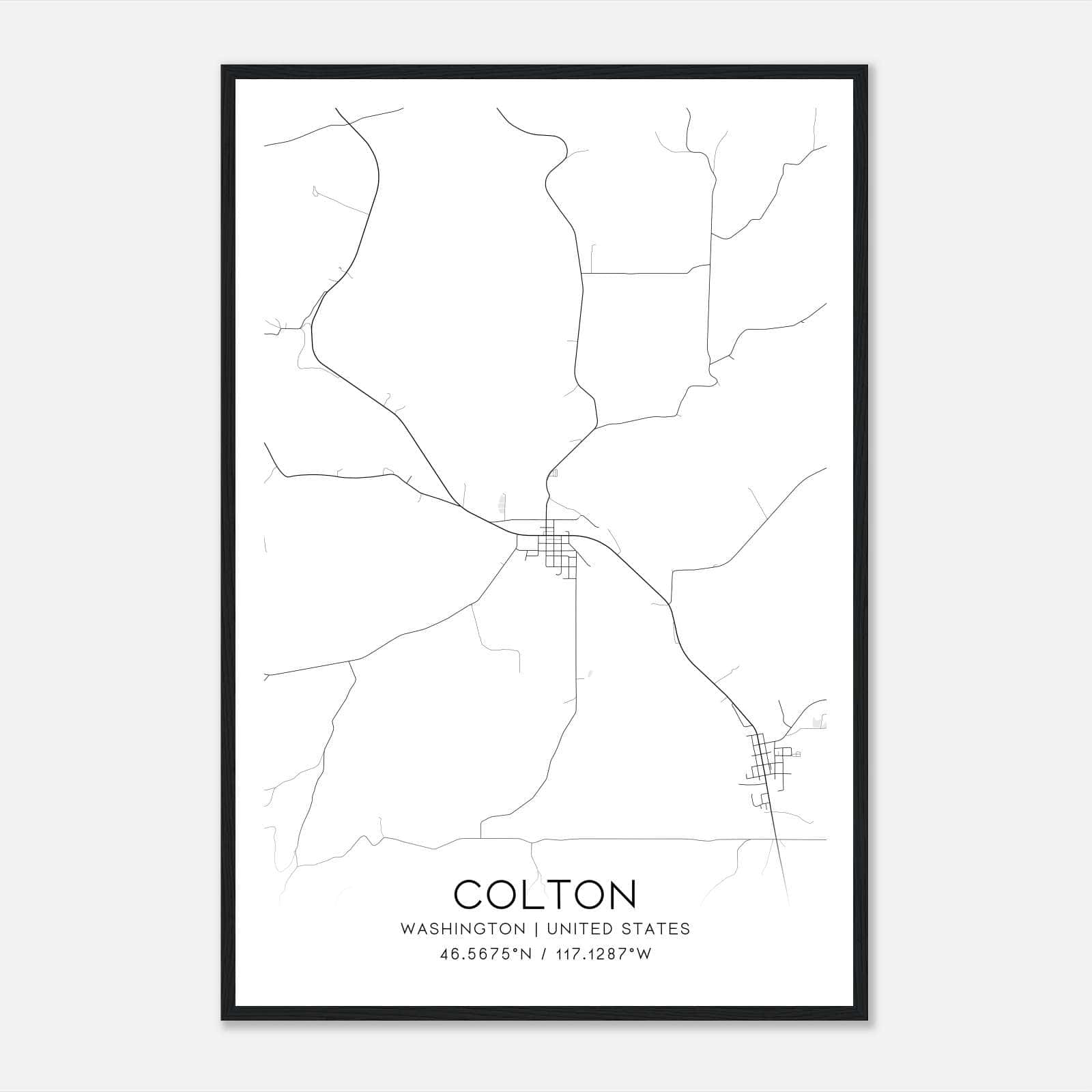 Colton Washington Map Poster, Modern Home Decor Wall Art Print Colton Washington Map Poster, Modern Home Decor Wall Art Print