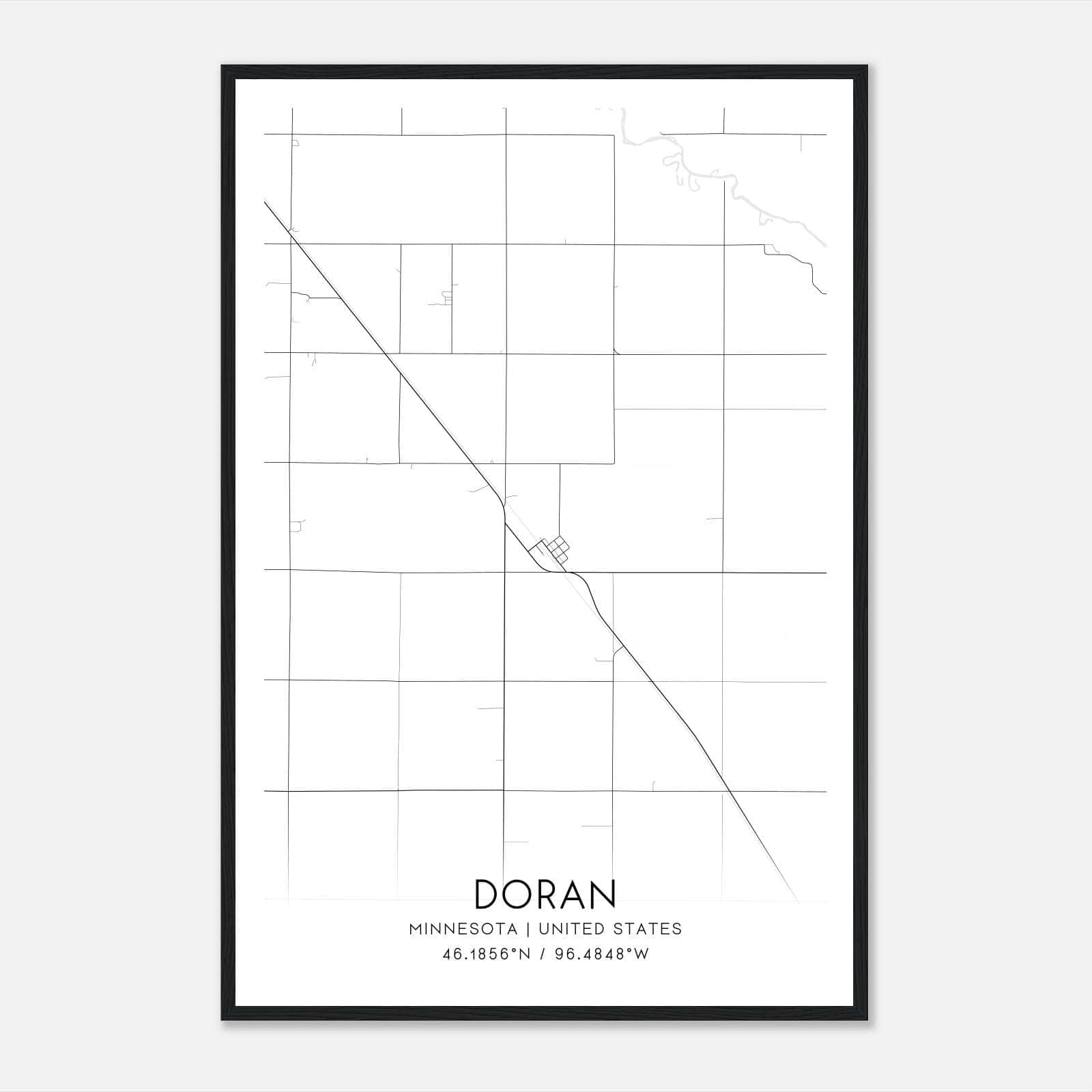 Doran Minnesota Map Poster, Modern Home Decor Wall Art Print Doran Minnesota Map Poster, Modern Home Decor Wall Art Print