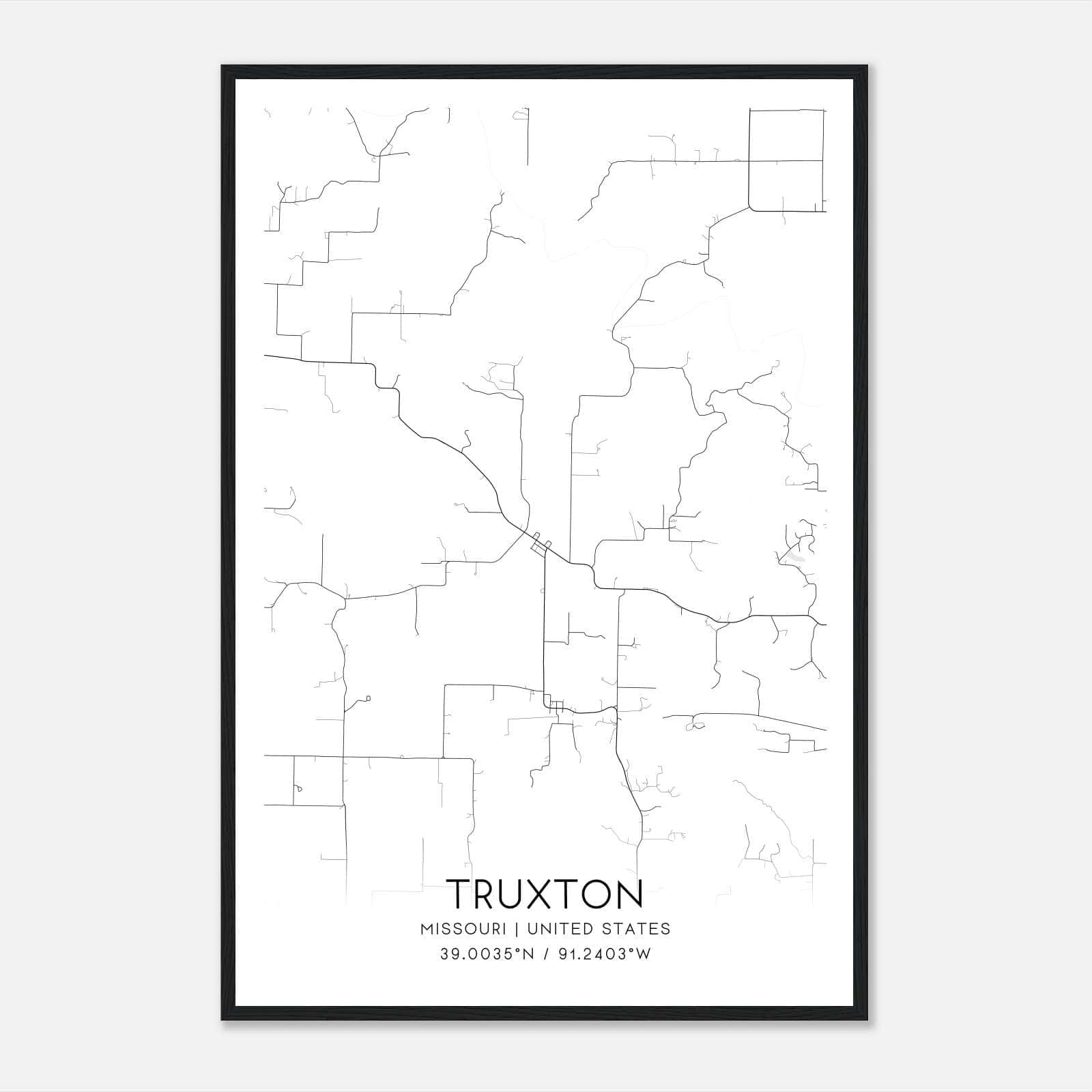 Truxton Missouri Map Poster, Modern Home Decor Wall Art Print Truxton Missouri Map Poster, Modern Home Decor Wall Art Print