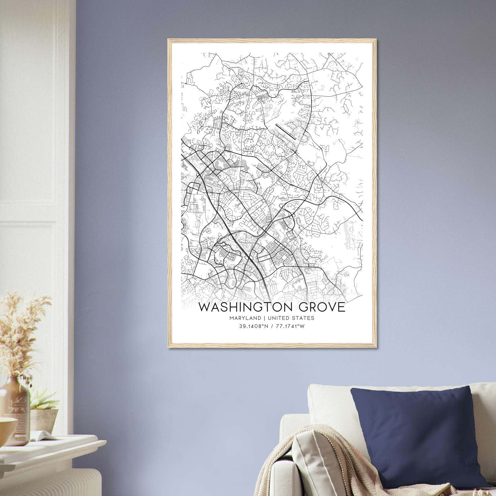 Deerfield Kansas Map Poster, Modern Home Decor Wall Art Print (Copy)