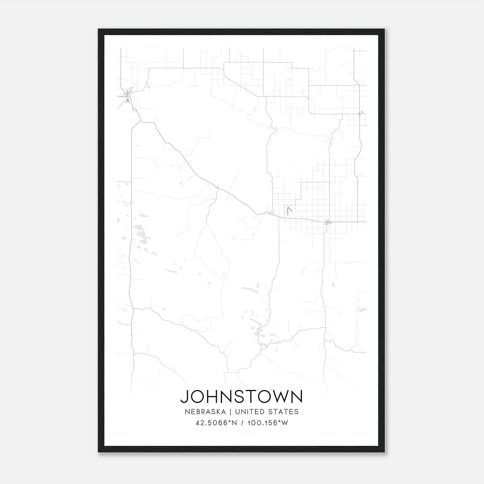 Johnstown Nebraska Map Poster, Modern Home Decor Wall Art Print Johnstown Nebraska Map Poster, Modern Home Decor Wall Art Print