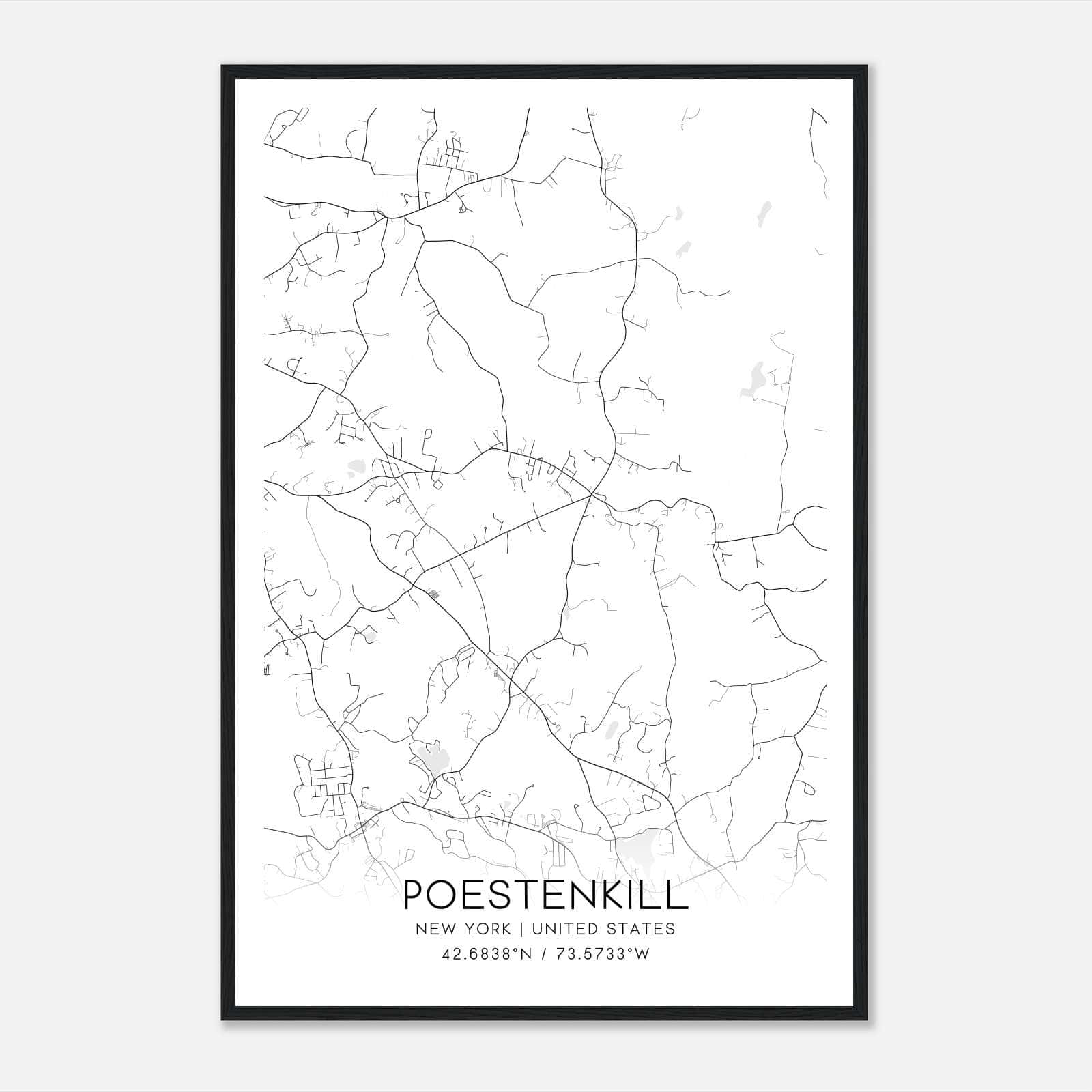 Poestenkill New York Map Poster, Modern Home Decor Wall Art Print Poestenkill New York Map Poster, Modern Home Decor Wall Art Print
