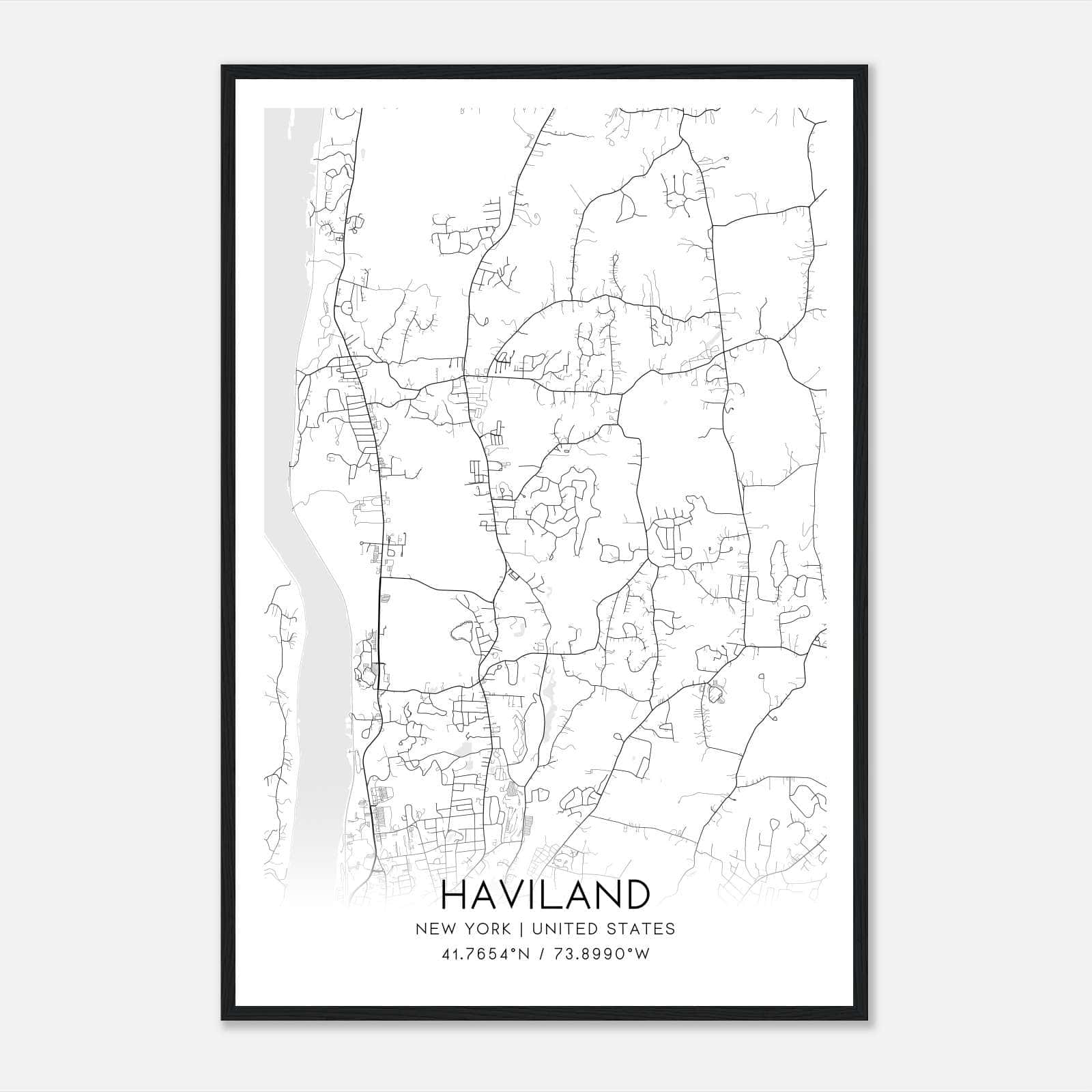 Haviland New York Map Poster, Modern Home Decor Wall Art Print Haviland New York Map Poster, Modern Home Decor Wall Art Print