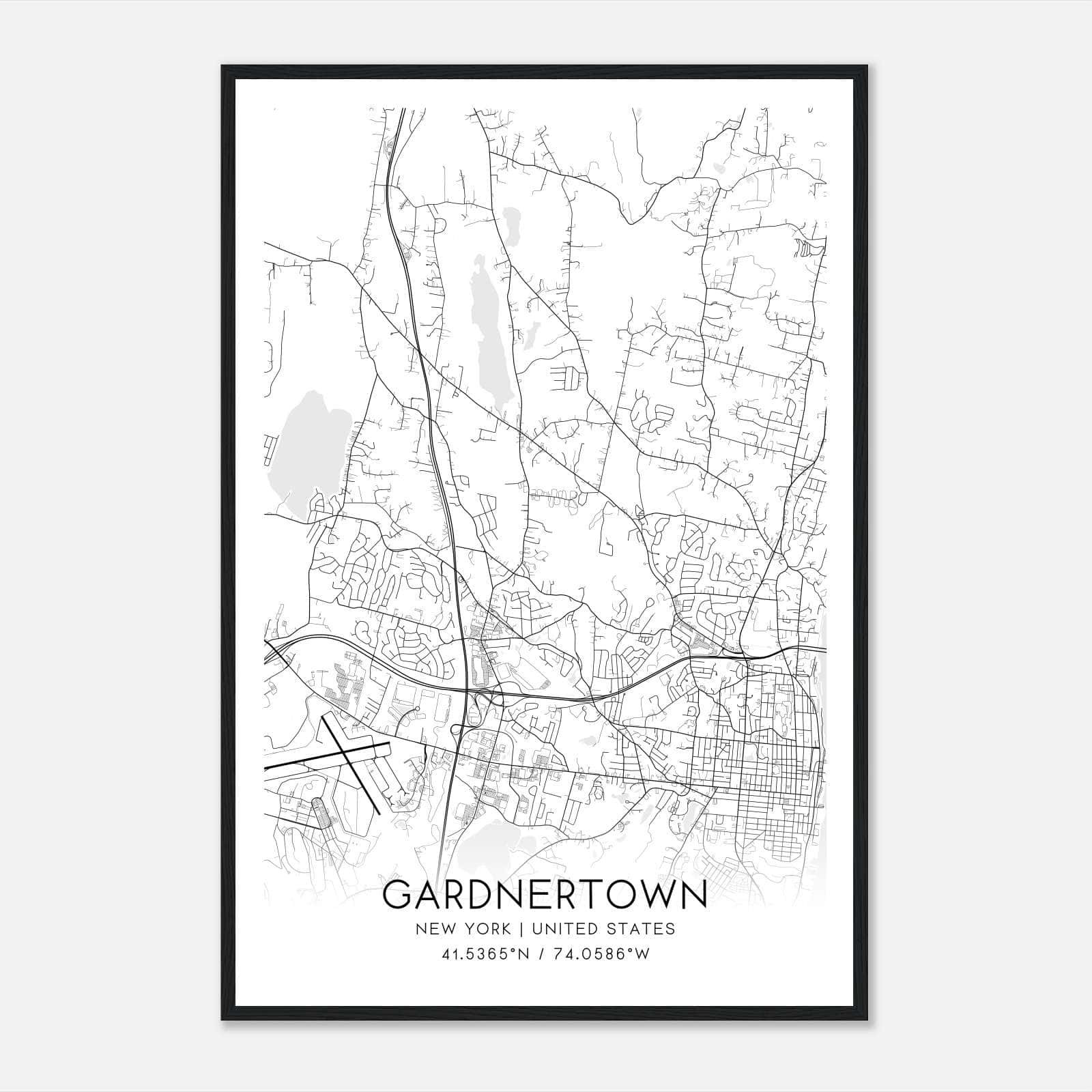 Gardnertown New York Map Poster, Modern Home Decor Wall Art Print Gardnertown New York Map Poster, Modern Home Decor Wall Art Print
