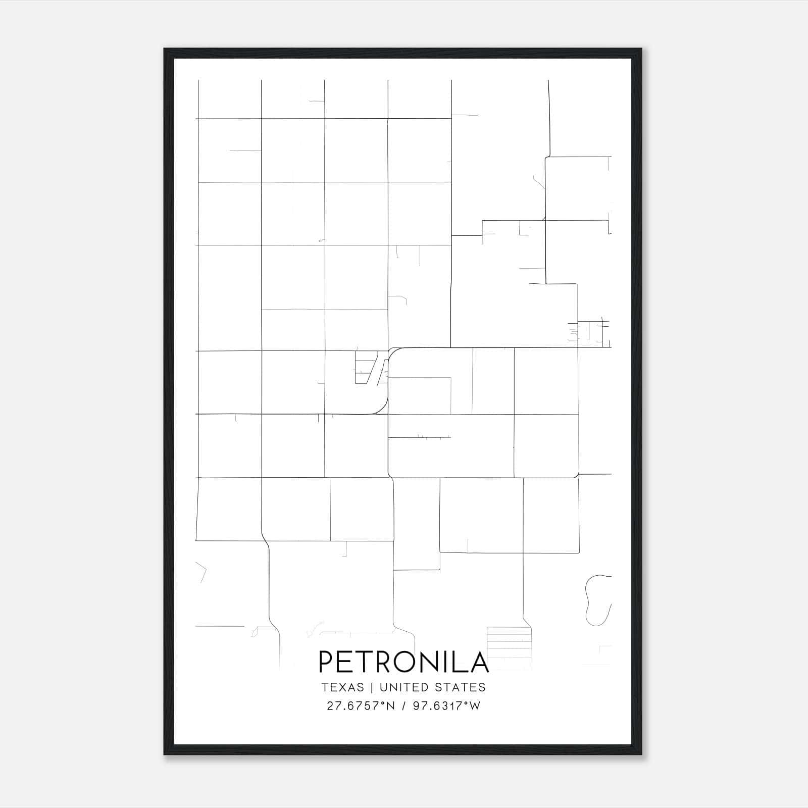 Petronila Texas Map Poster, Modern Home Decor Wall Art Print Petronila Texas Map Poster, Modern Home Decor Wall Art Print
