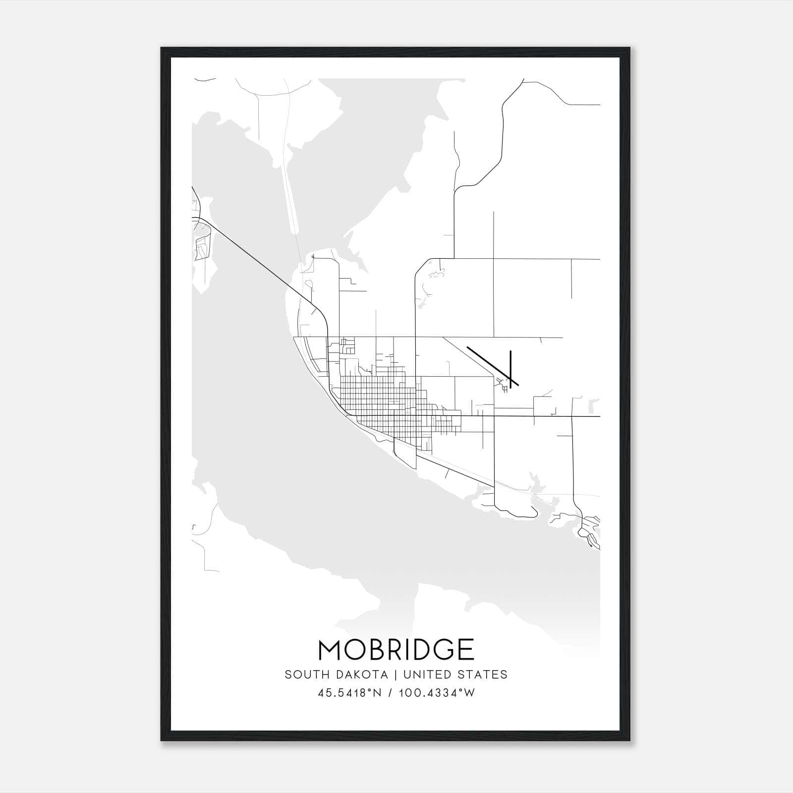 Mobridge South Dakota Map Poster, Modern Home Decor Wall Art Print Mobridge South Dakota Map Poster, Modern Home Decor Wall Art Print