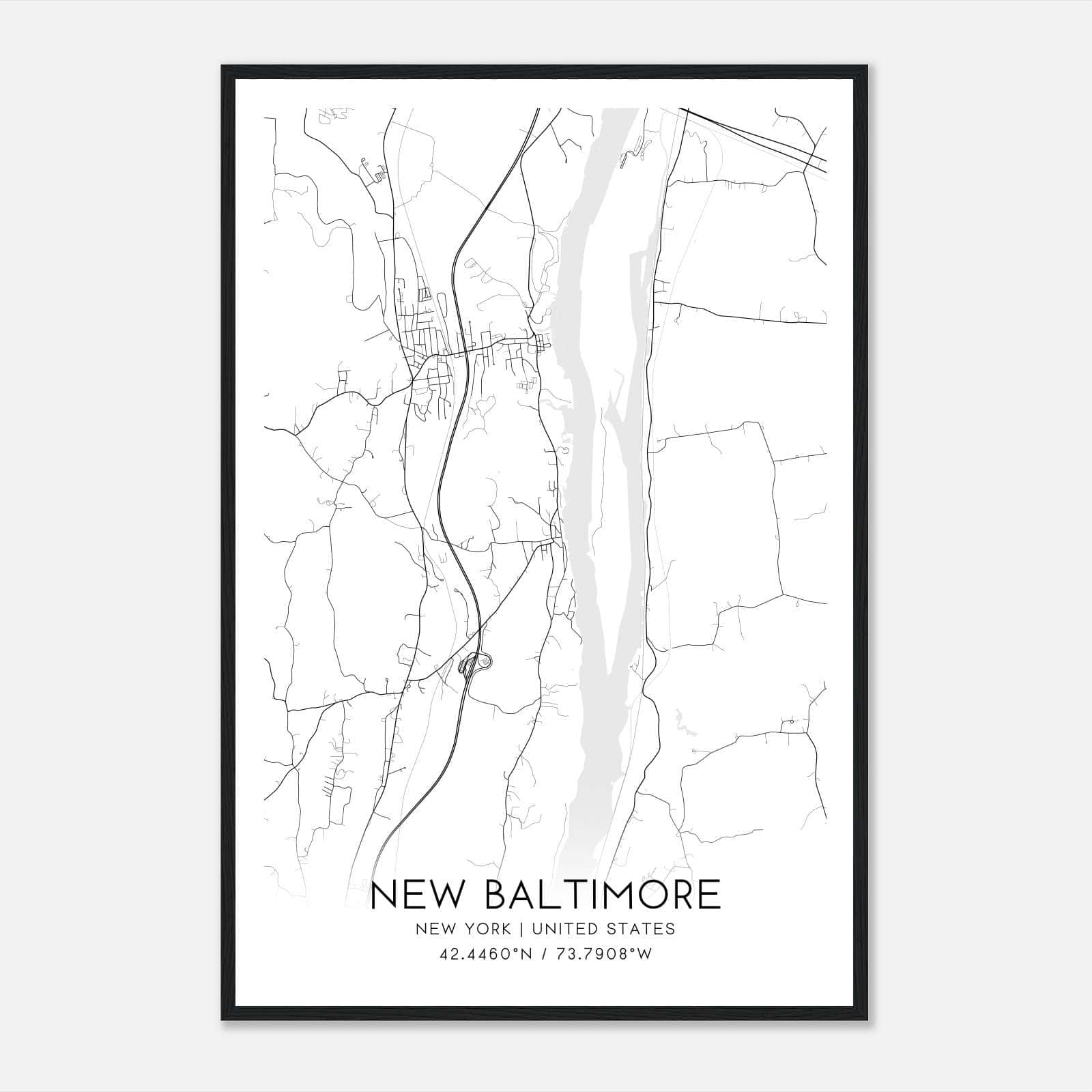 New Baltimore New York Map Poster, Modern Home Decor Wall Art Print New Baltimore New York Map Poster, Modern Home Decor Wall Art Print