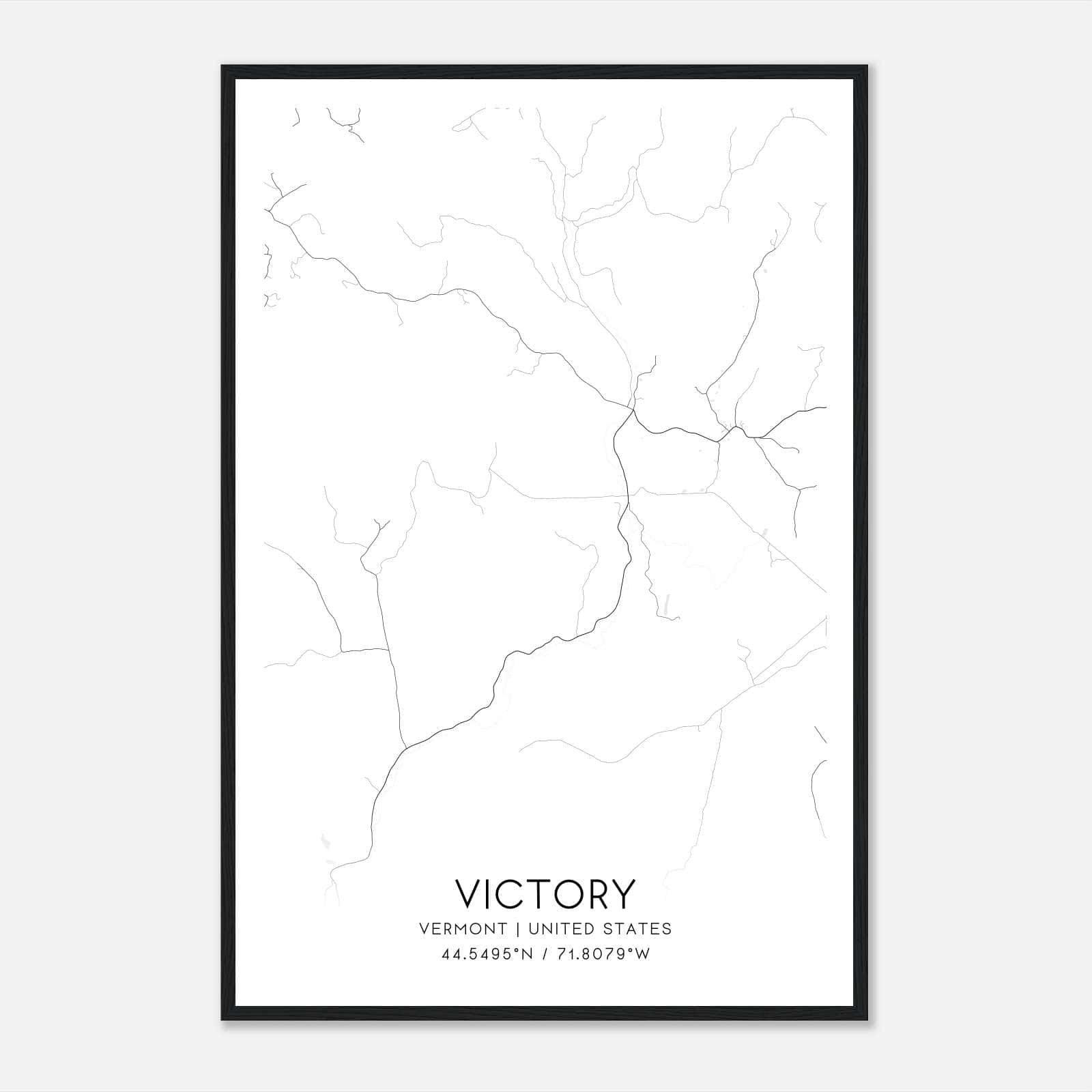Victory Vermont Map Poster, Modern Home Decor Wall Art Print Victory Vermont Map Poster, Modern Home Decor Wall Art Print