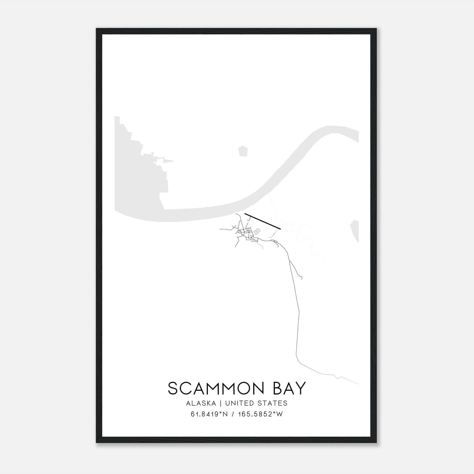 Scammon Bay Alaska Map Poster, Modern Home Decor Wall Art Print Scammon Bay Alaska Map Poster, Modern Home Decor Wall Art Print