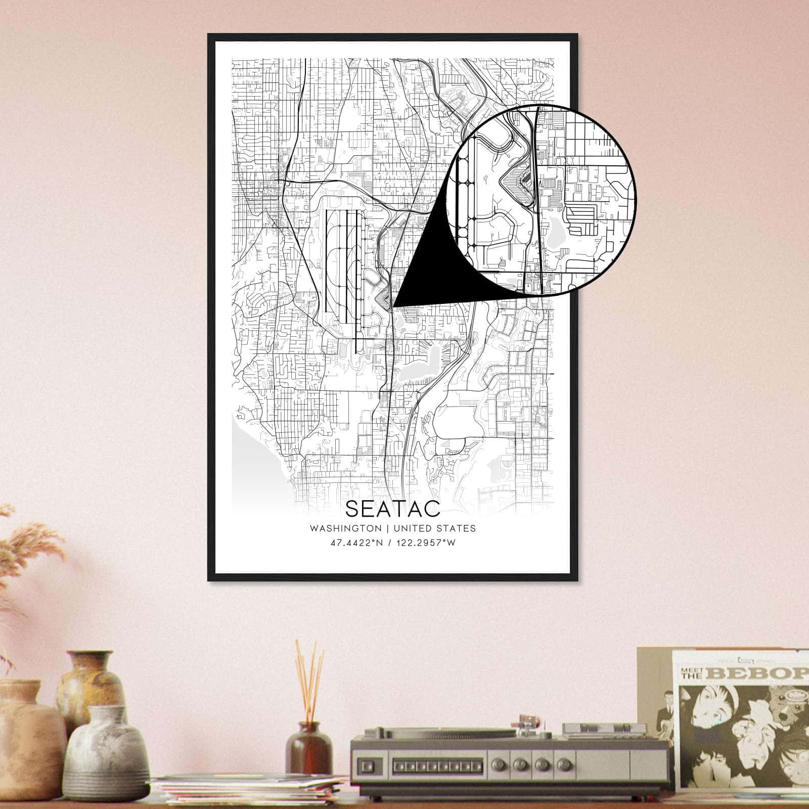 Deerfield Kansas Map Poster, Modern Home Decor Wall Art Print (Copy)