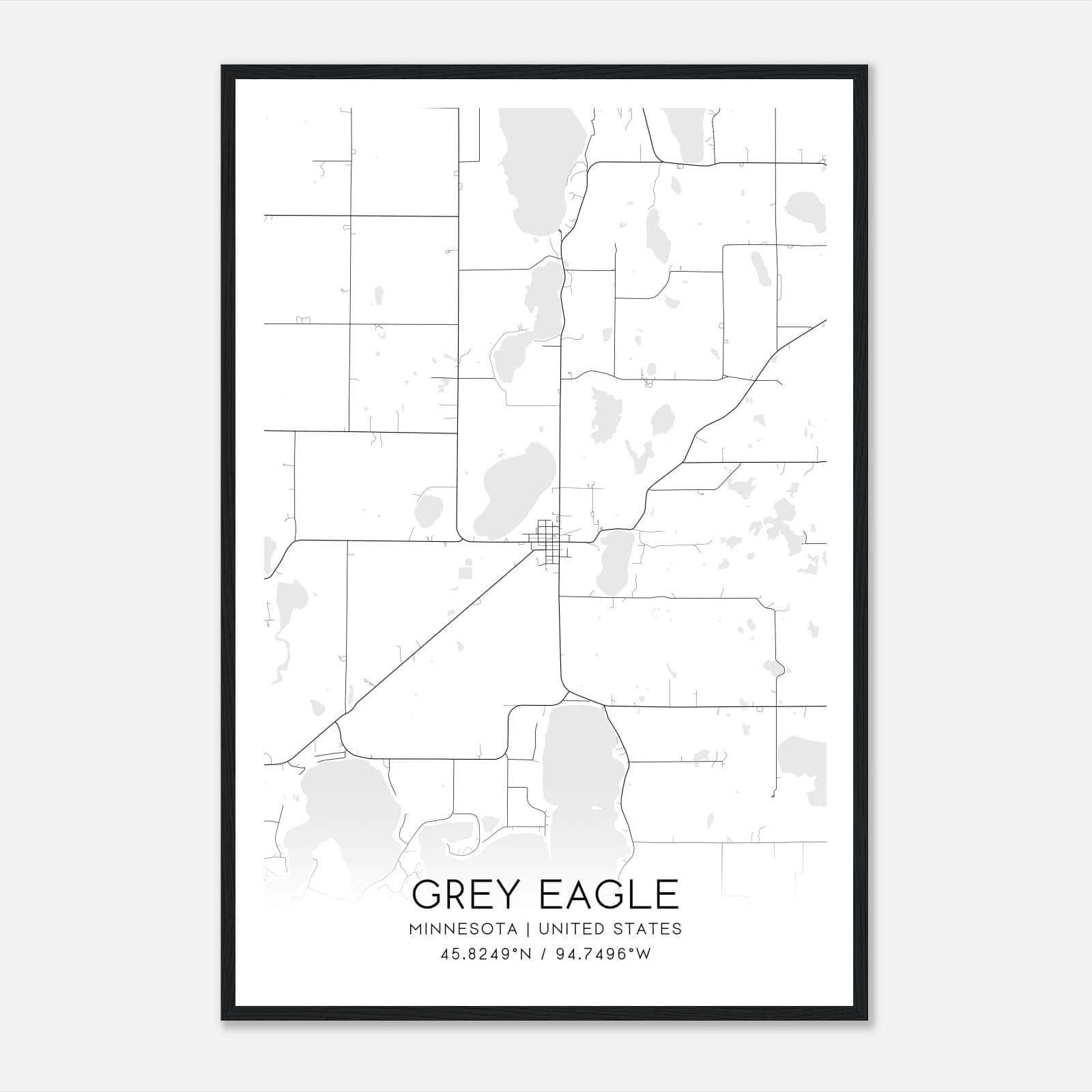 Grey Eagle Minnesota Map Poster, Modern Home Decor Wall Art Print Grey Eagle Minnesota Map Poster, Modern Home Decor Wall Art Print