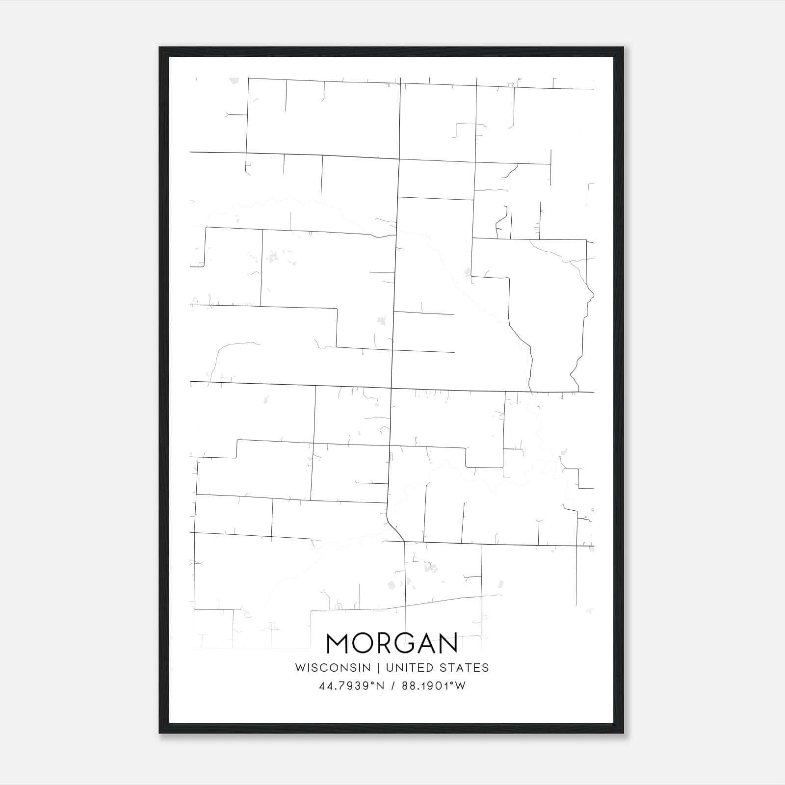 Morgan Wisconsin Map Poster, Modern Home Decor Wall Art Print Morgan Wisconsin Map Poster, Modern Home Decor Wall Art Print