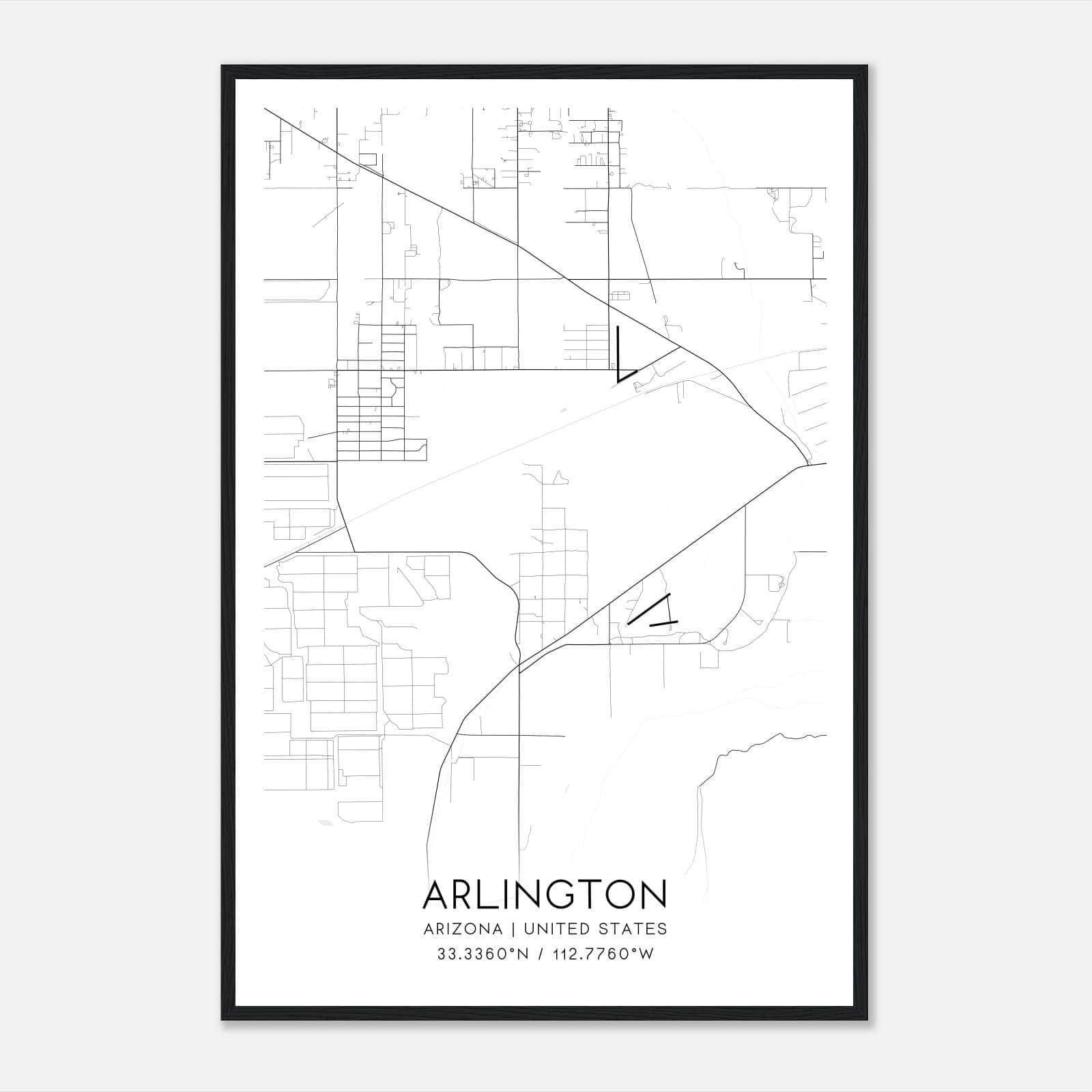 Arlington Arizona Map Poster, Modern Home Decor Wall Art Print Arlington Arizona Map Poster, Modern Home Decor Wall Art Print
