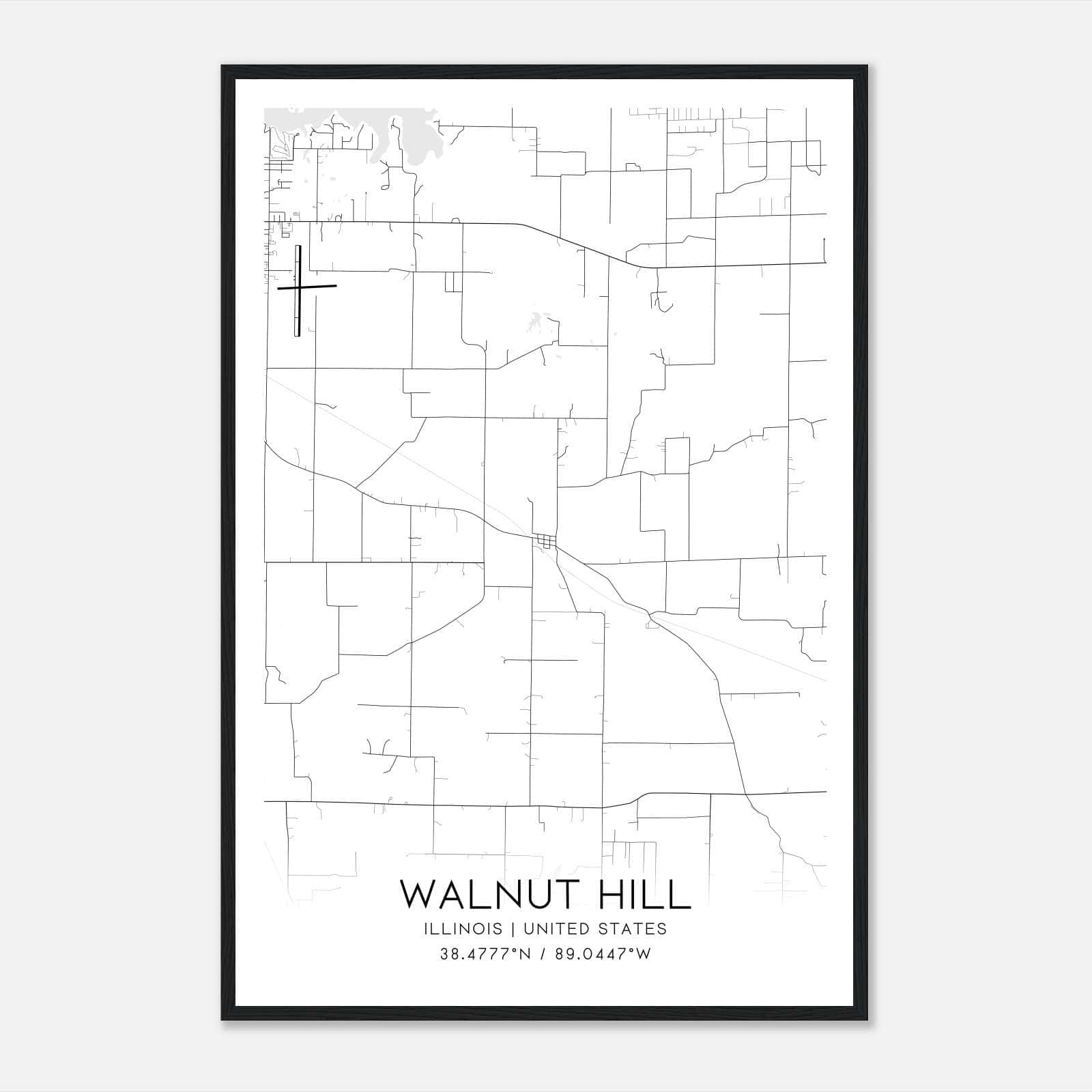 Walnut Hill Illinois Map Poster, Modern Home Decor Wall Art Print Walnut Hill Illinois Map Poster, Modern Home Decor Wall Art Print