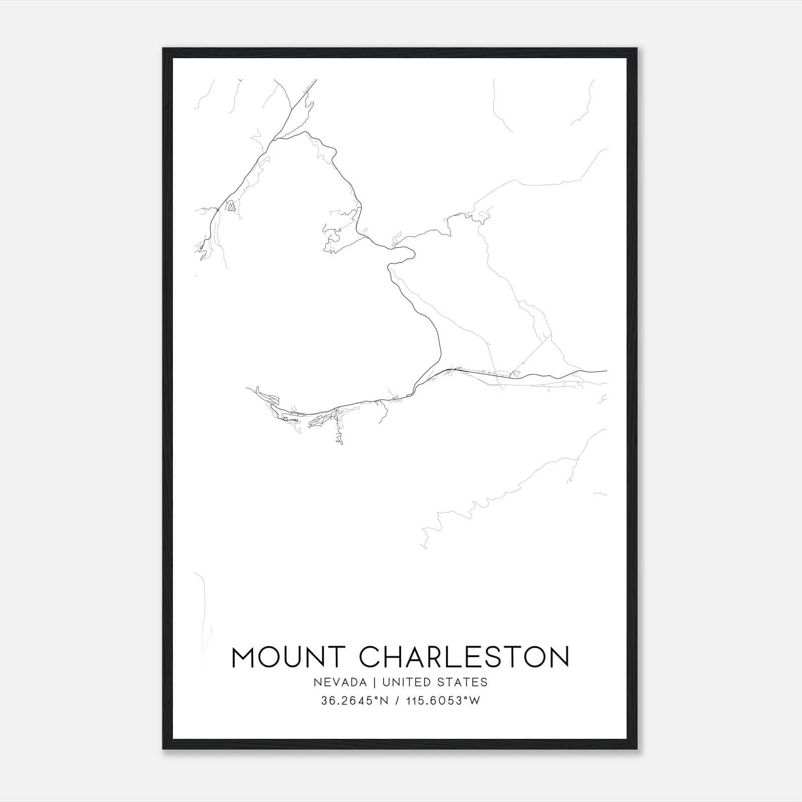 Mount Charleston Nevada Map Poster, Modern Home Decor Wall Art Print Mount Charleston Nevada Map Poster, Modern Home Decor Wall Art Print