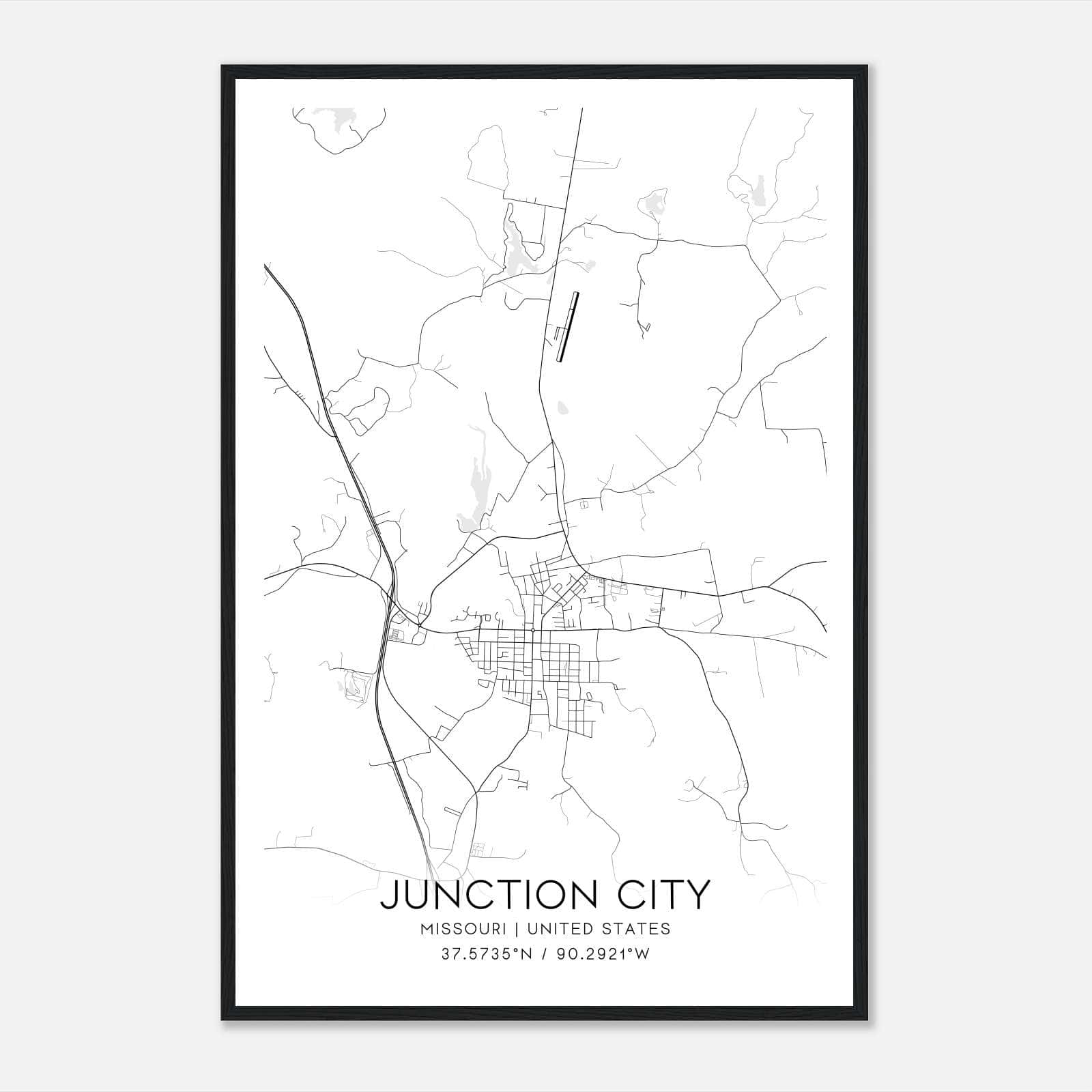 Junction City Missouri Map Poster, Modern Home Decor Wall Art Print Junction City Missouri Map Poster, Modern Home Decor Wall Art Print