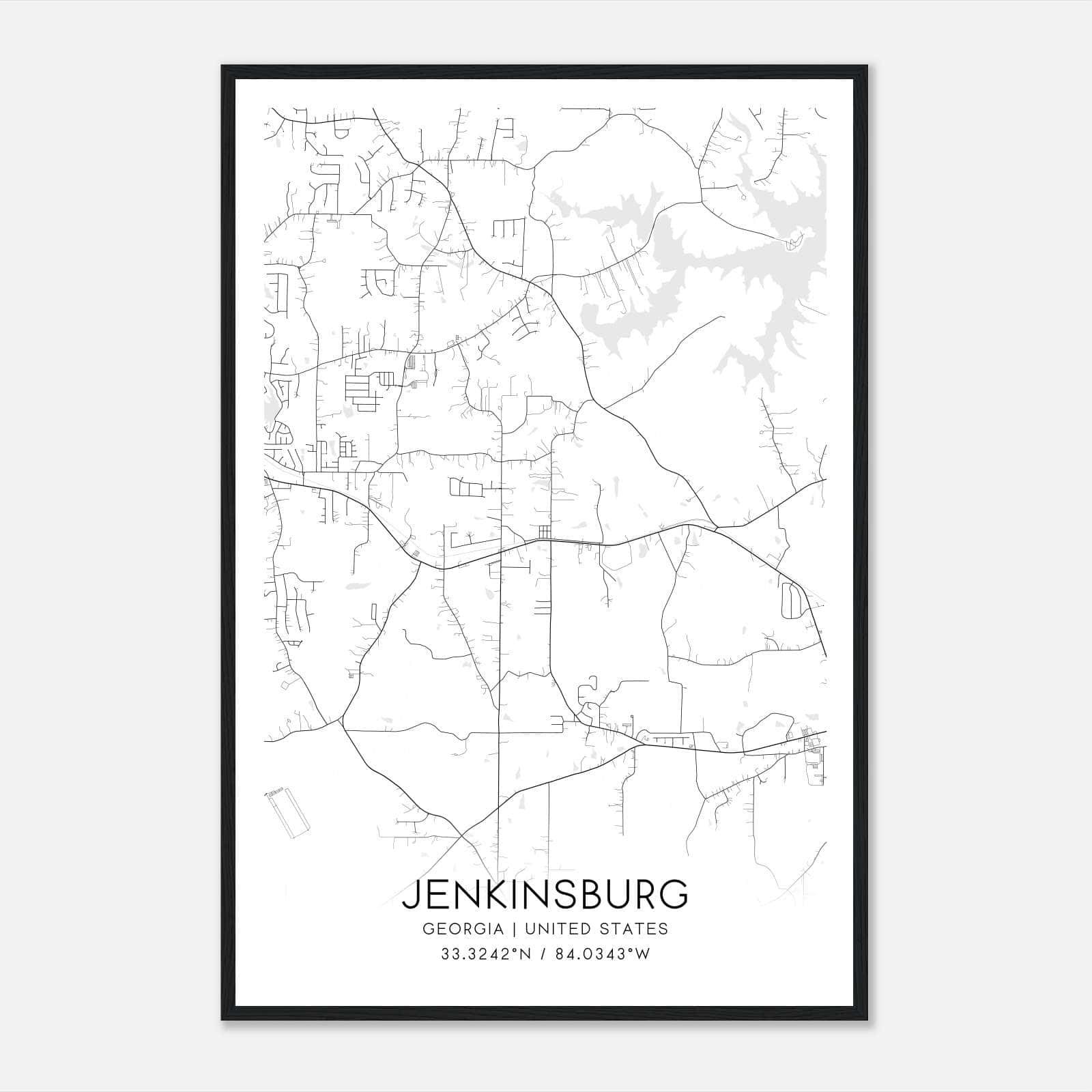 Jenkinsburg Georgia Map Poster, Modern Home Decor Wall Art Print Jenkinsburg Georgia Map Poster, Modern Home Decor Wall Art Print