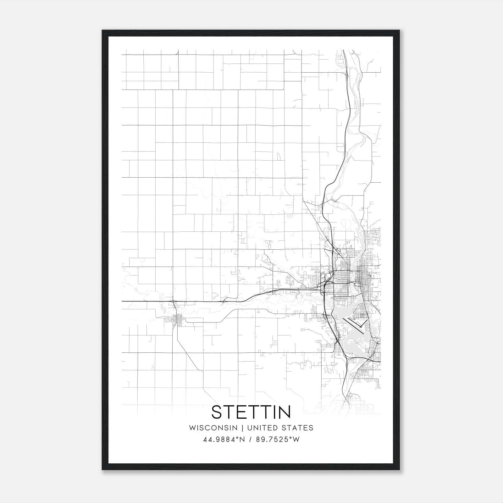 Stettin Wisconsin Map Poster, Modern Home Decor Wall Art Print Stettin Wisconsin Map Poster, Modern Home Decor Wall Art Print