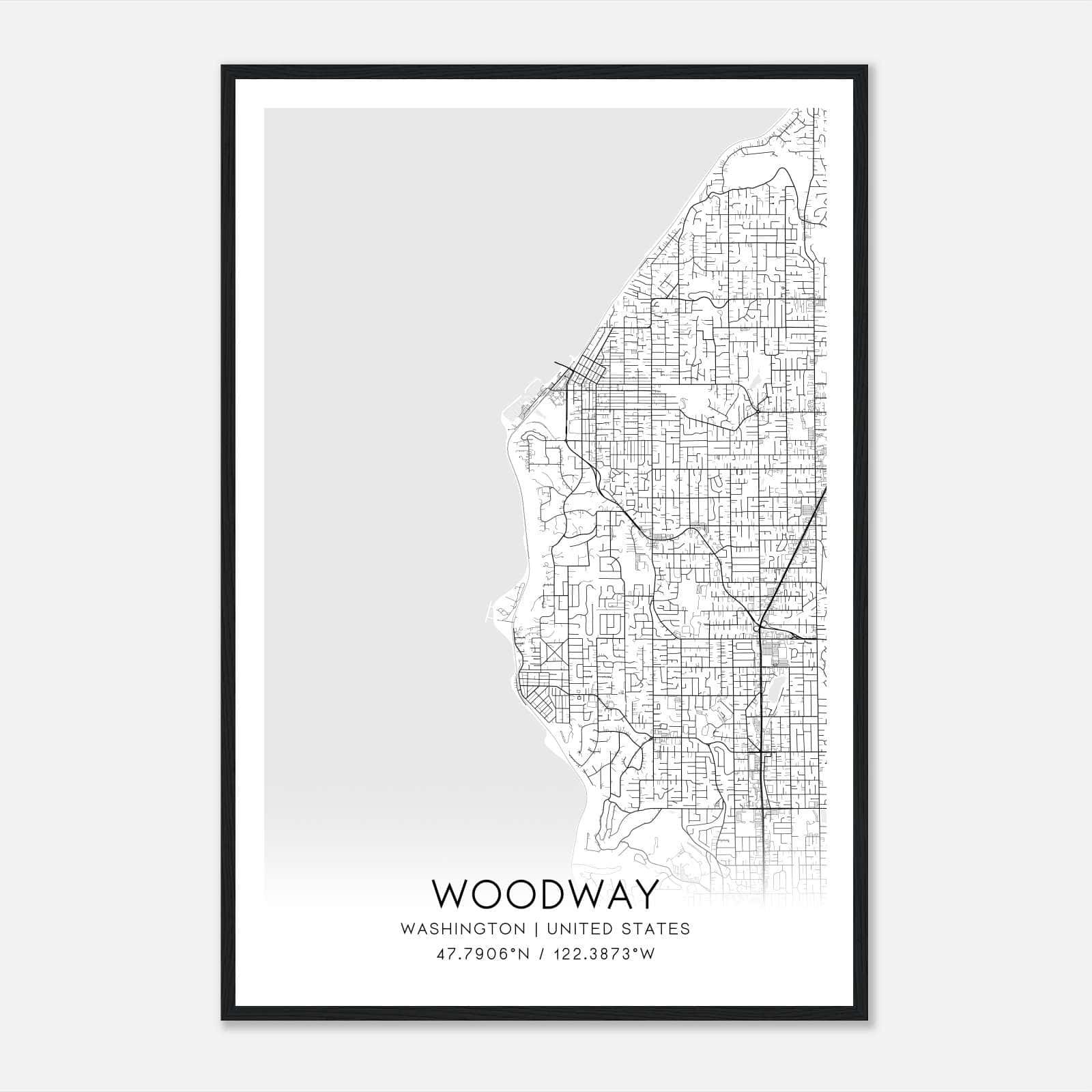 Woodway Washington Map Poster, Modern Home Decor Wall Art Print Woodway Washington Map Poster, Modern Home Decor Wall Art Print